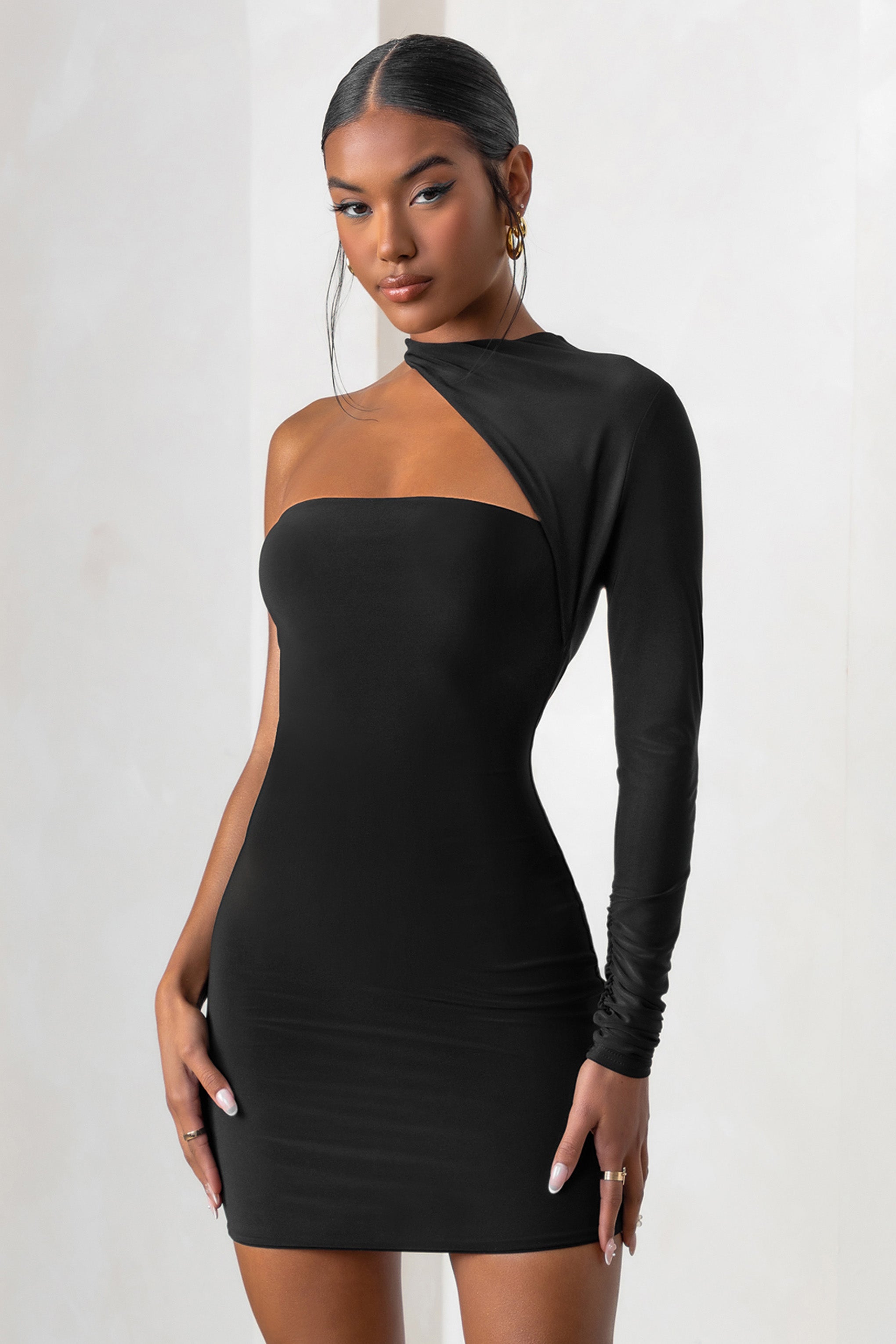 Seraphine London™ | Black One Shoulder Dress