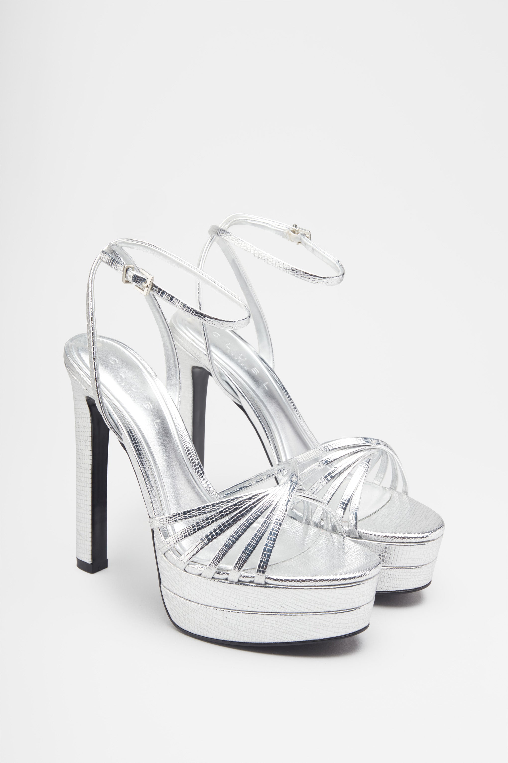 Seraphine London™ | Silver Heeled Platform Sandals