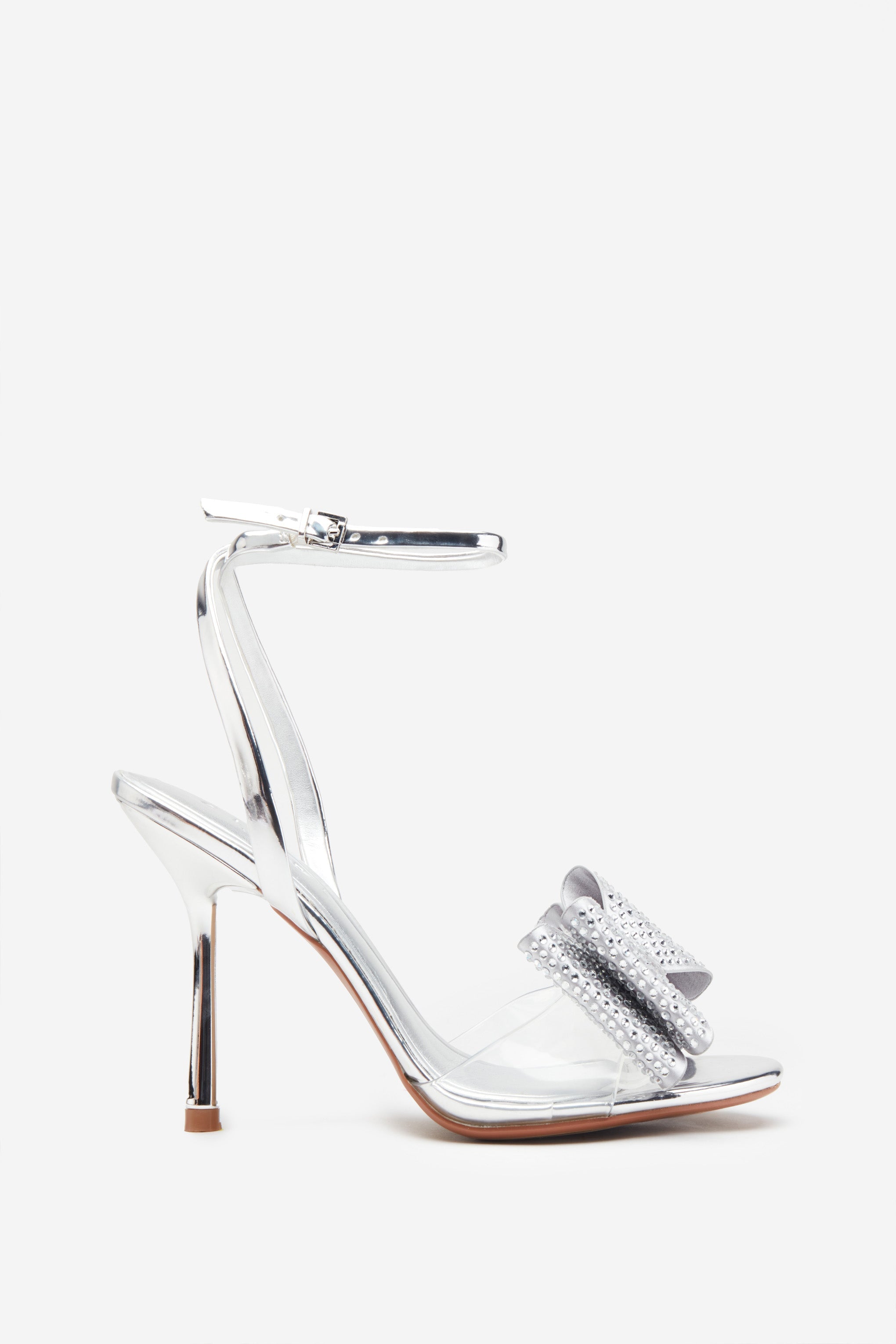 Seraphine London™ | Silver Metallic Diamanté Heeled Sandals