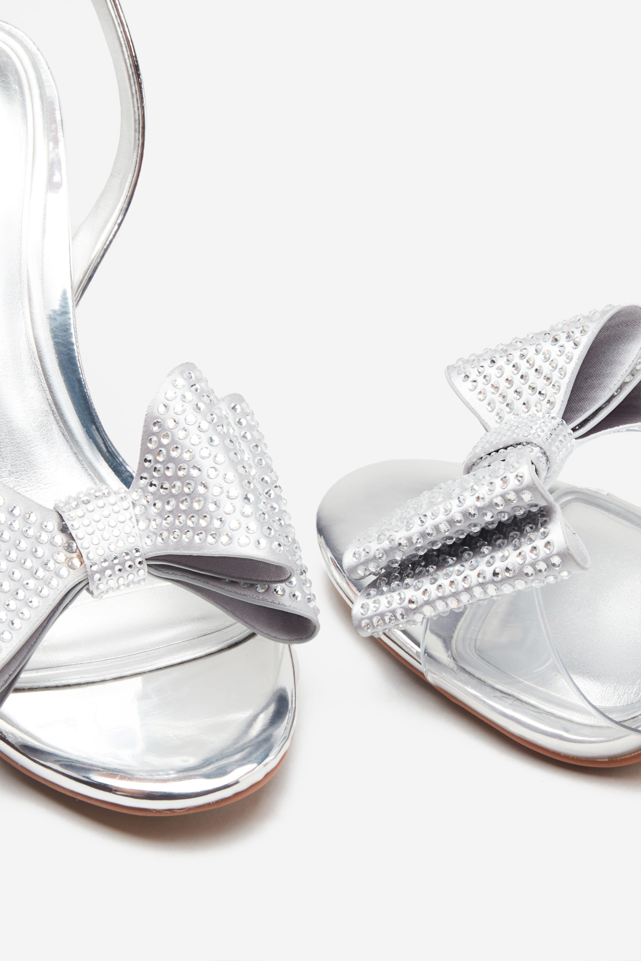 Seraphine London™ | Silver Metallic Diamanté Heeled Sandals