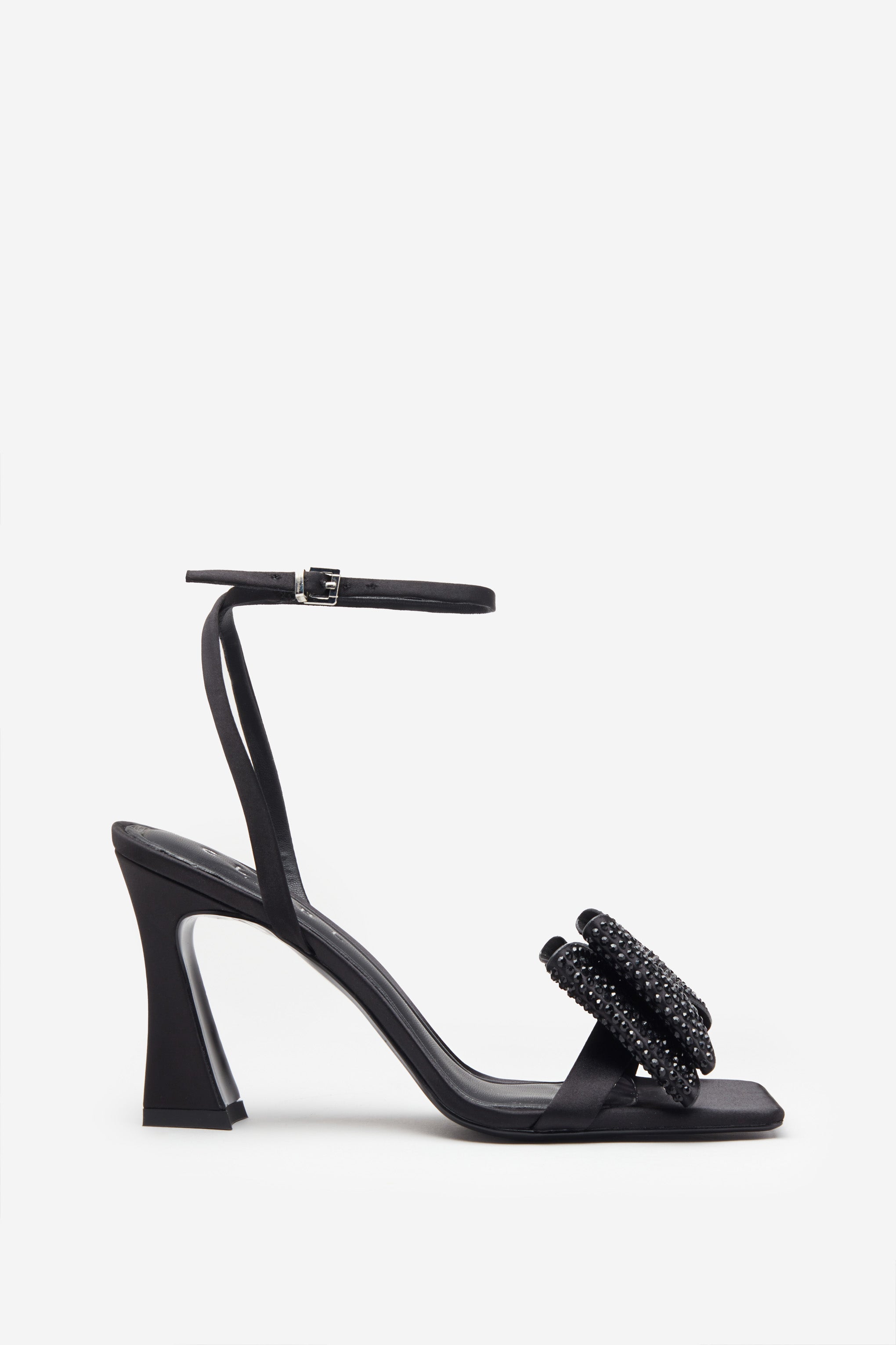 Seraphine London™ | Black Satin Bow Block Heels