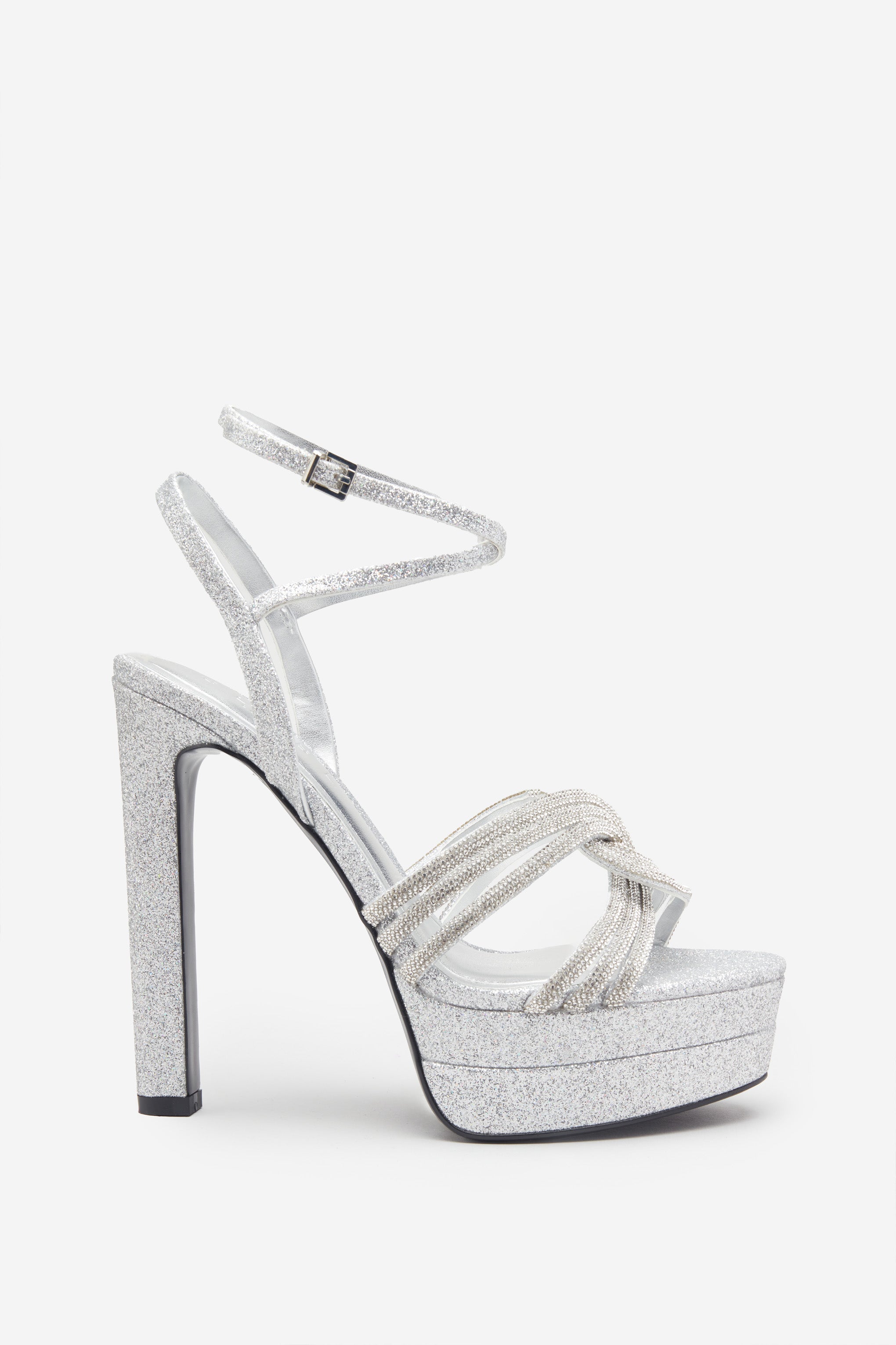 Seraphine London™ | Silver Glitter Platform Heels