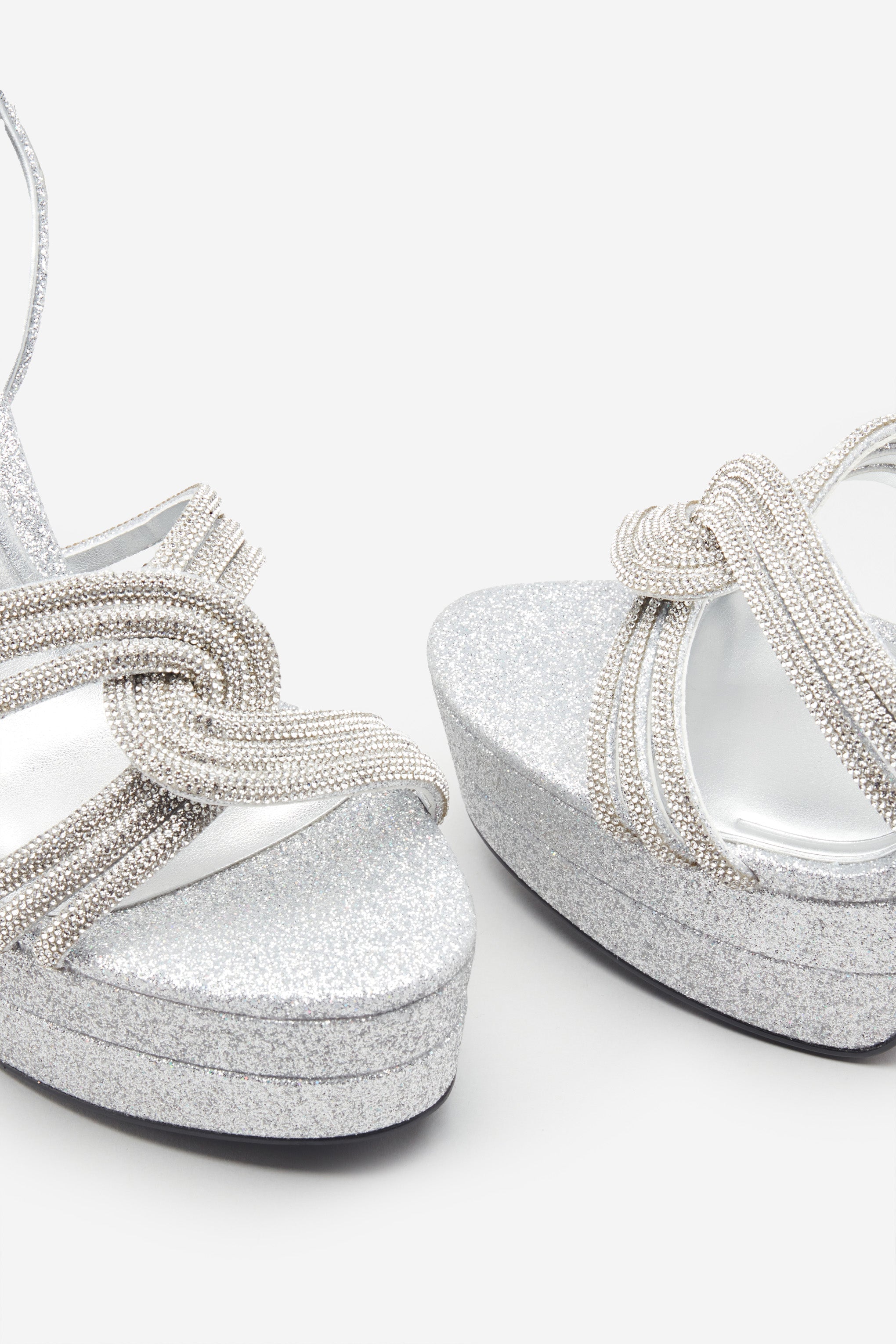 Seraphine London™ | Silver Glitter Platform Heels