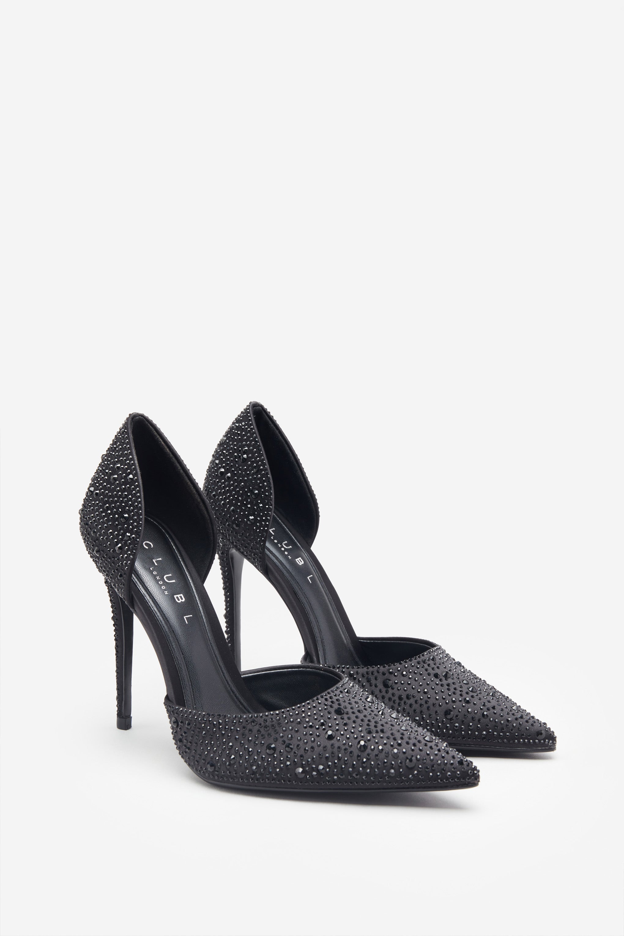 Seraphine London™ | Black Diamante Pointed Court Heels