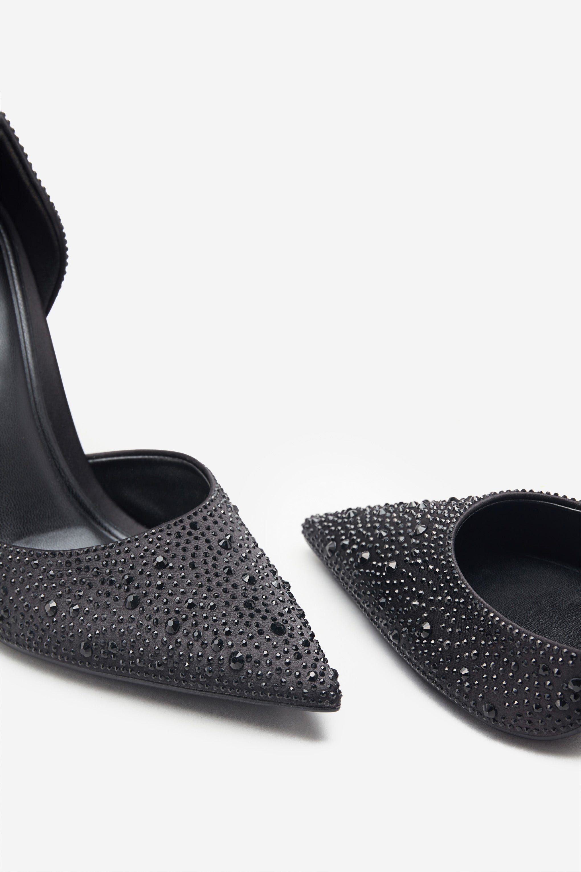 Seraphine London™ | Black Diamante Pointed Court Heels