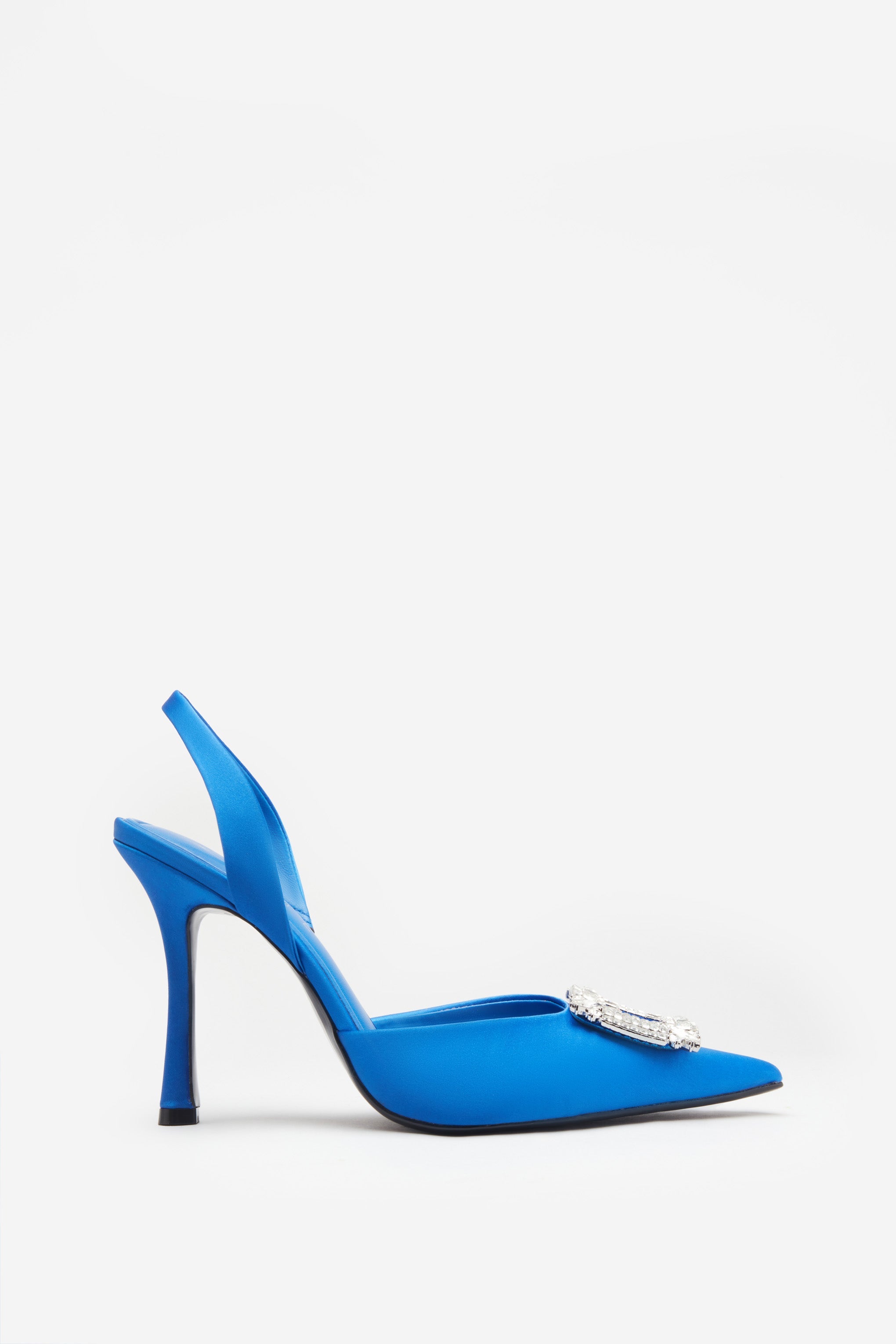 Seraphine London™ | Blue Diamante Satin Heels
