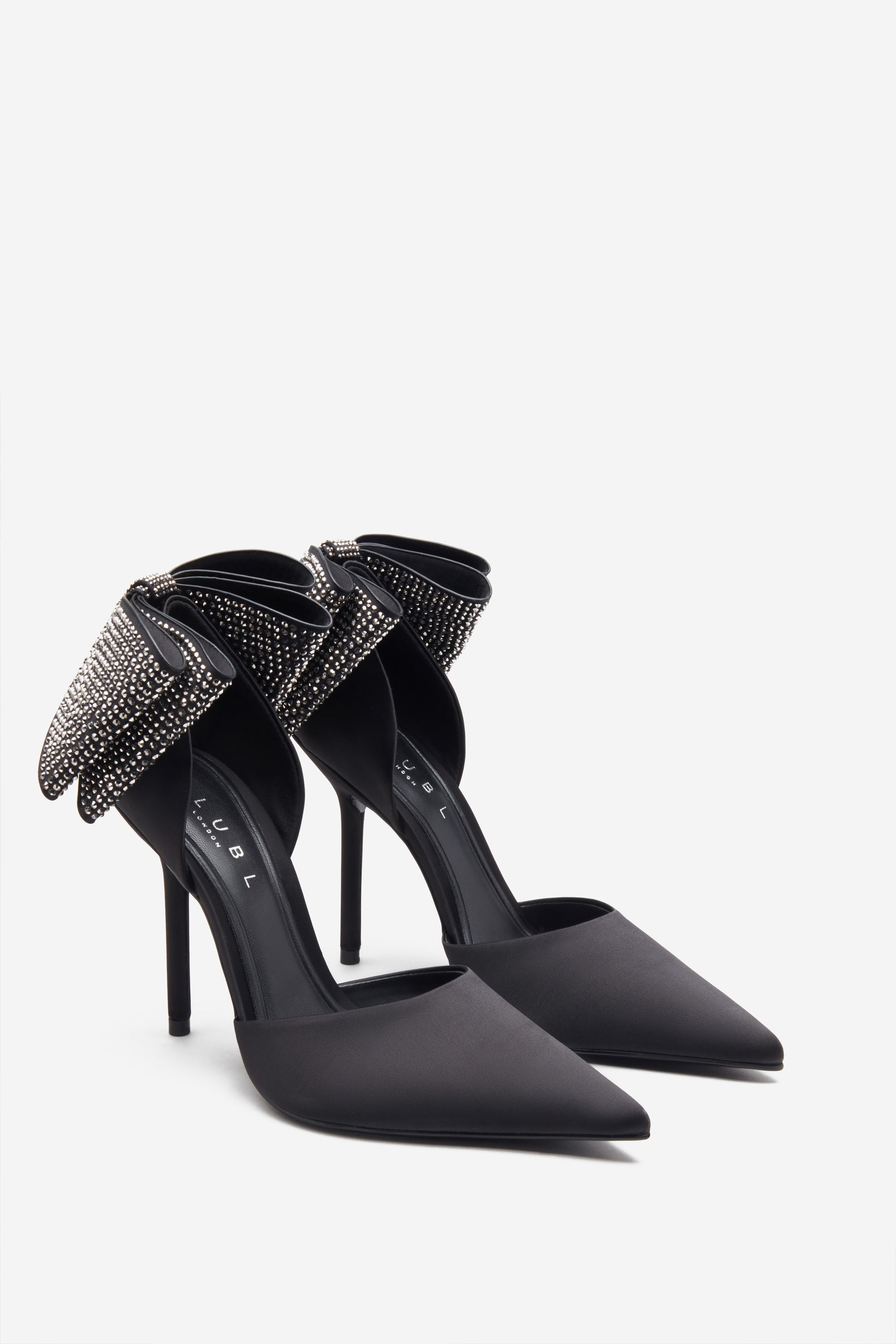 Seraphine London™ | Black Satin Court Heels