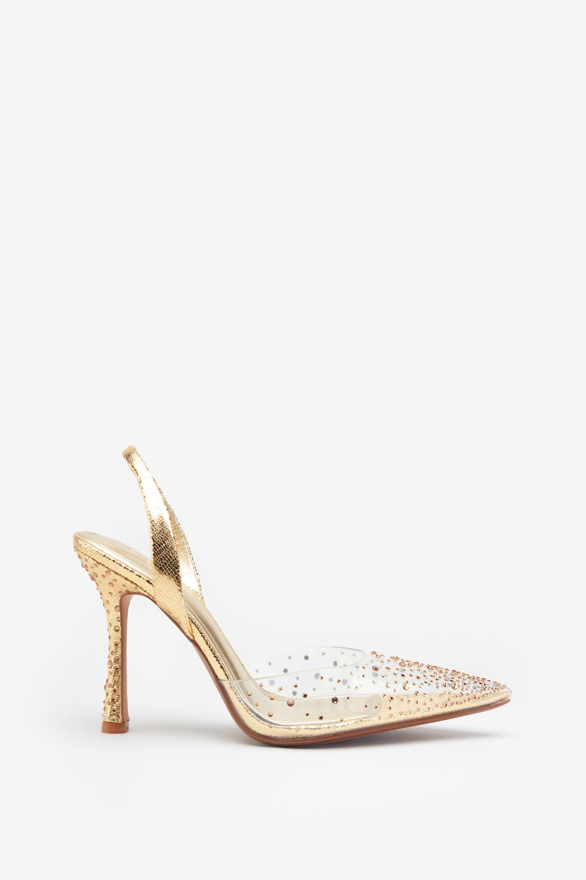 Seraphine London™ | Gold Diamanté Slingback Heels