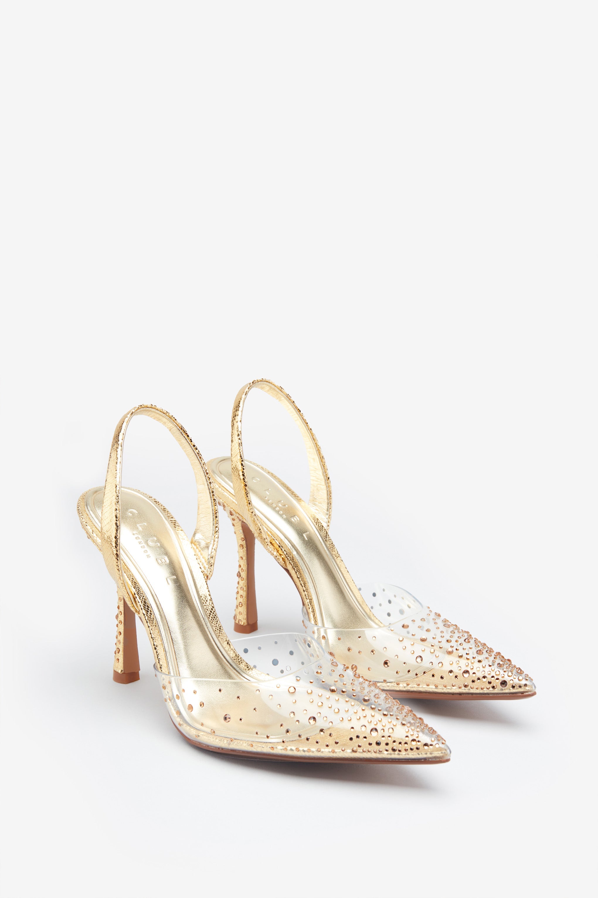 Seraphine London™ | Gold Diamanté Slingback Heels