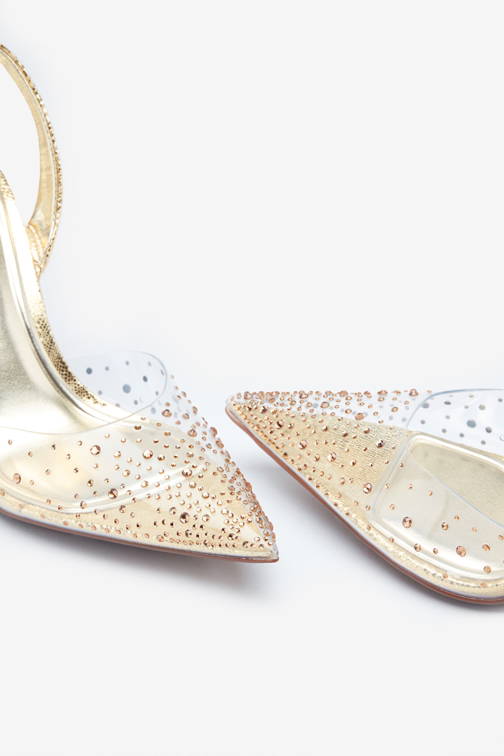 Seraphine London™ | Gold Diamanté Slingback Heels