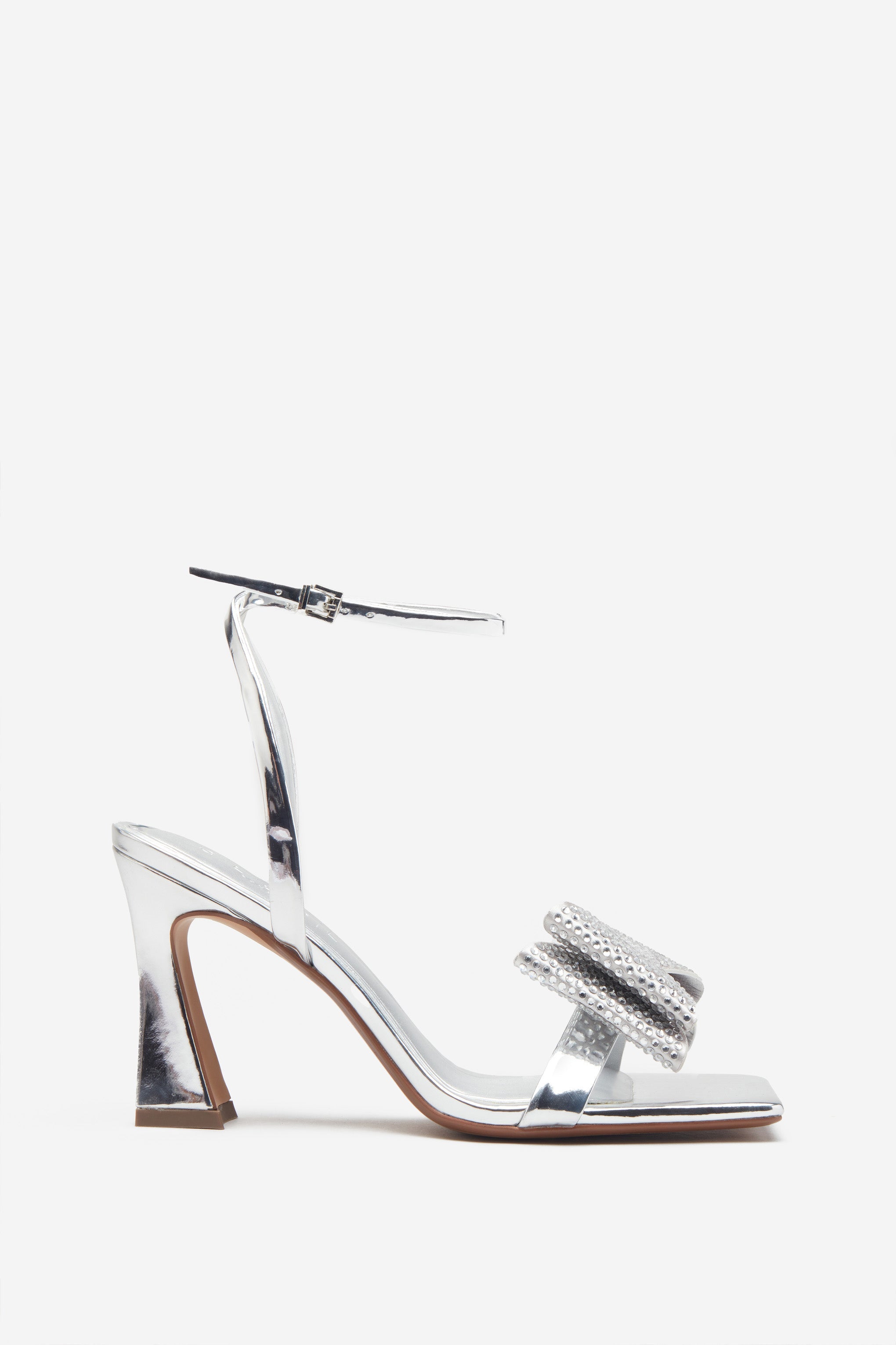 Seraphine London™ | Silver Ankle Heeled Sandals