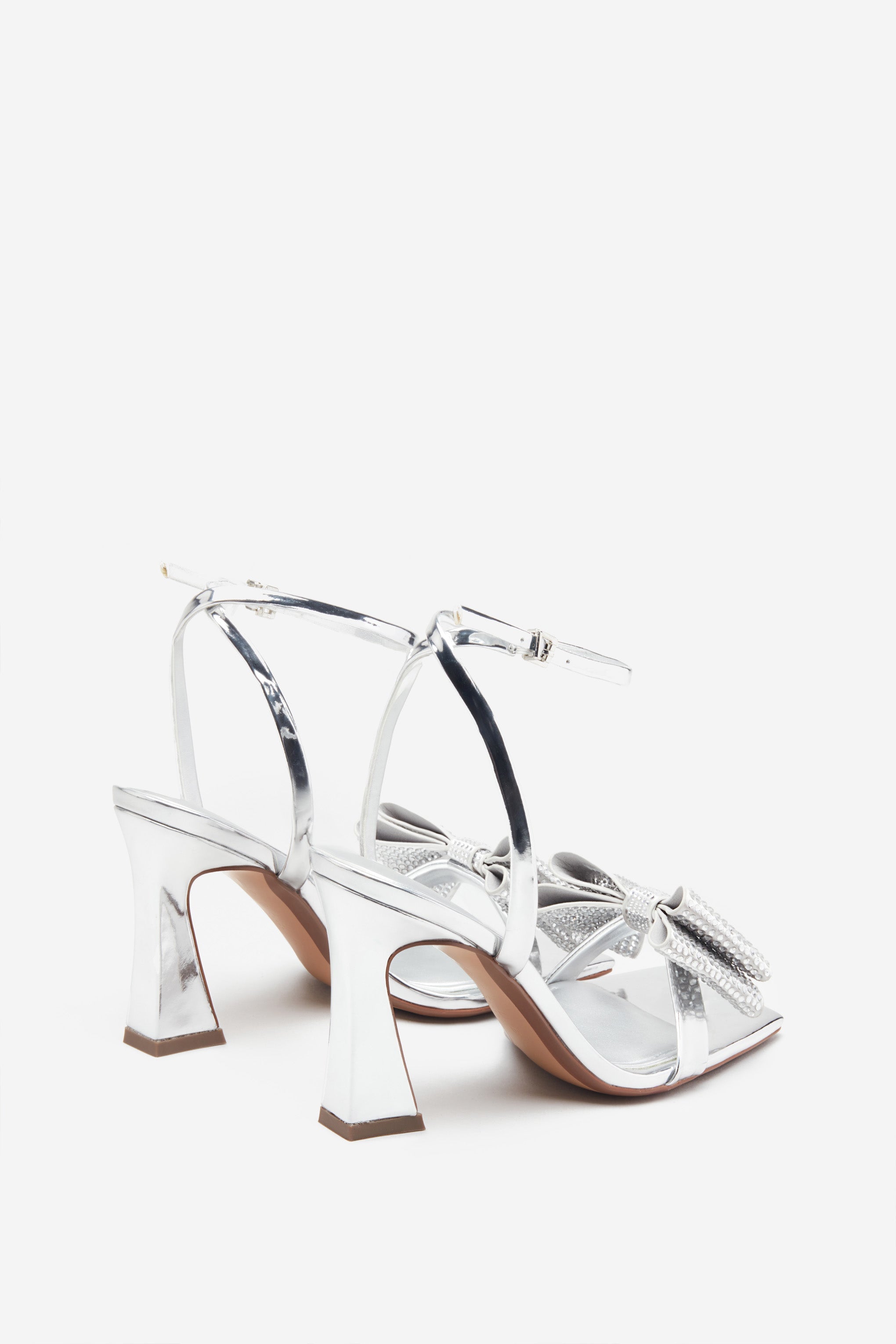 Seraphine London™ | Silver Ankle Heeled Sandals