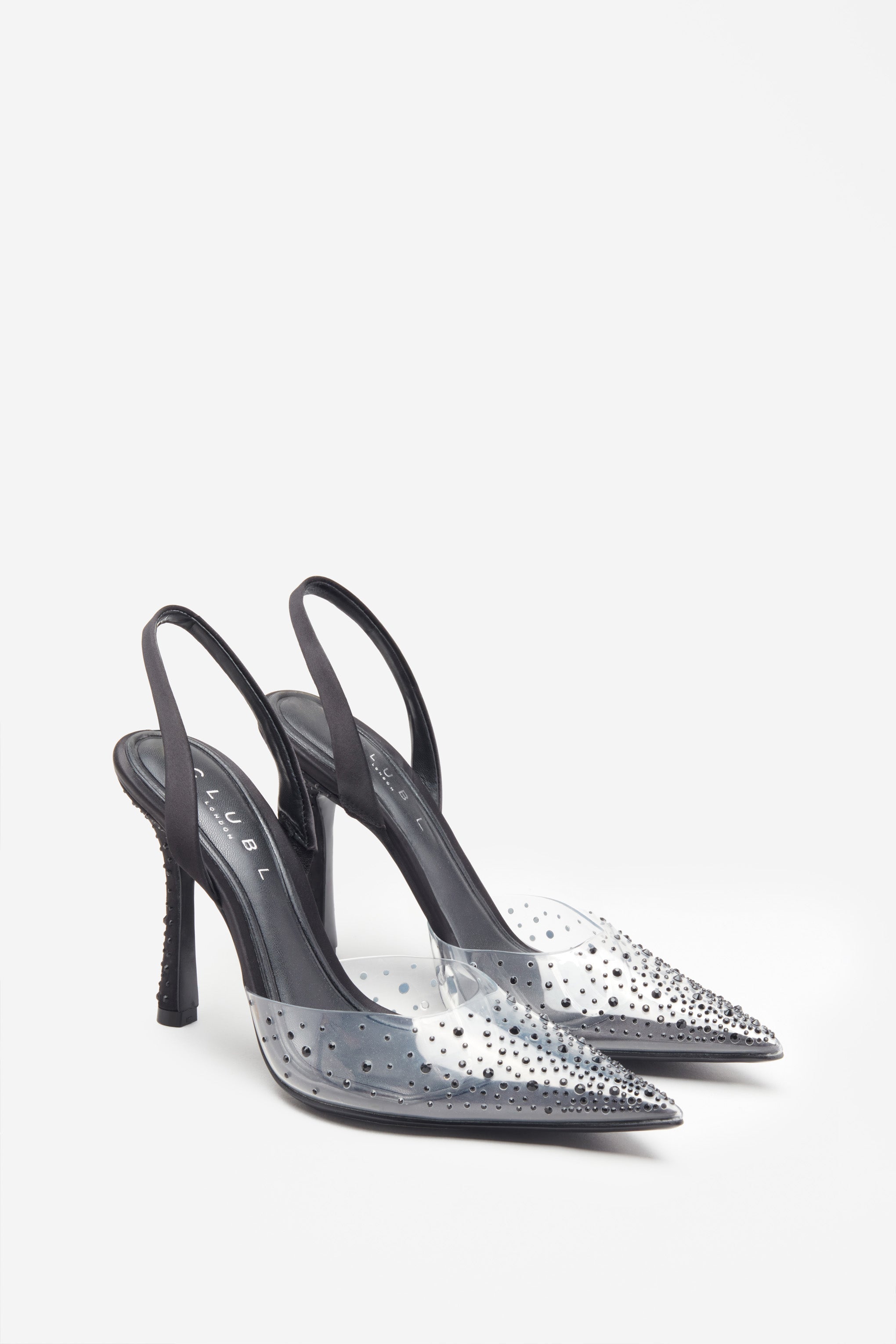 Seraphine London™ | Black Diamante Pointed Heels