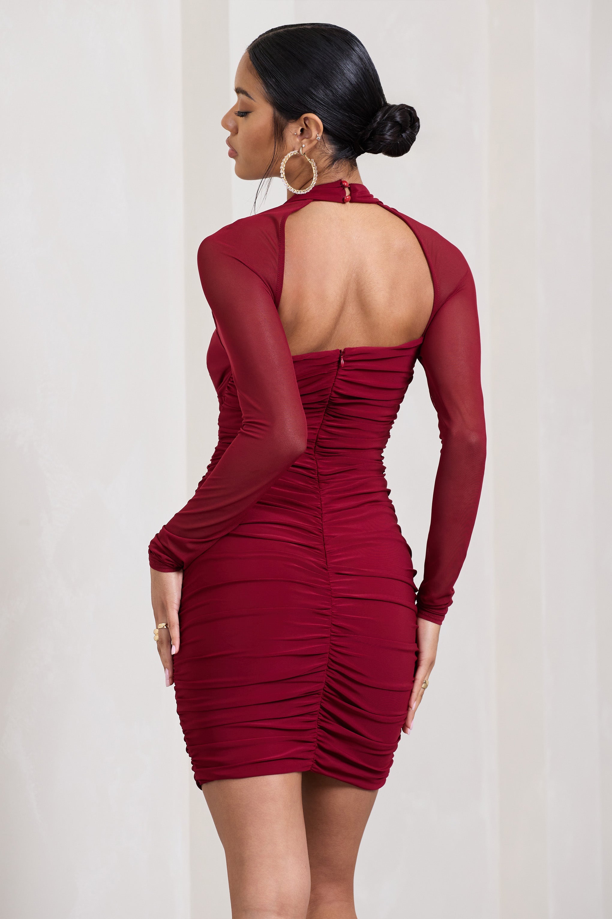 Seraphine London™ | Berry Long Sleeve Dress