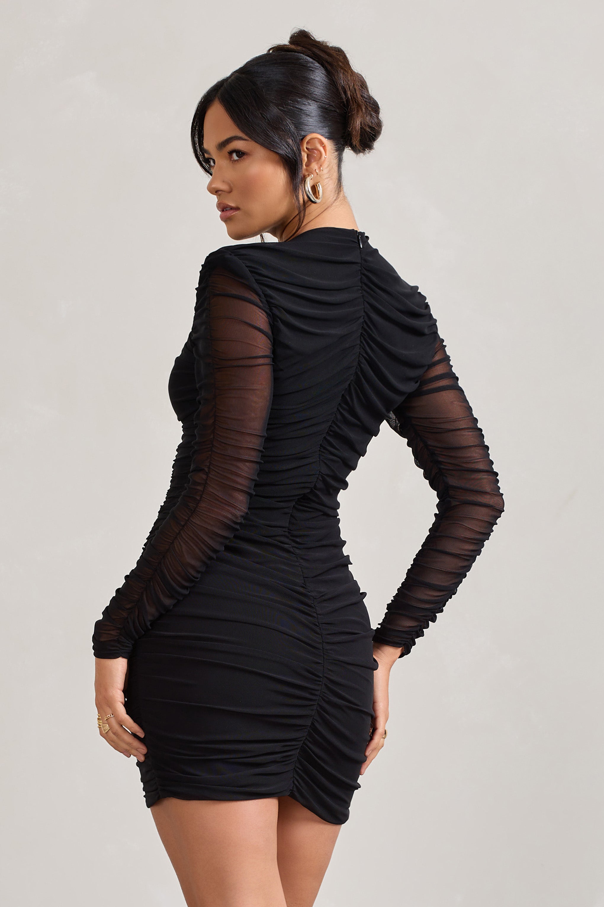 Seraphine London™ | Black Ruched Dress