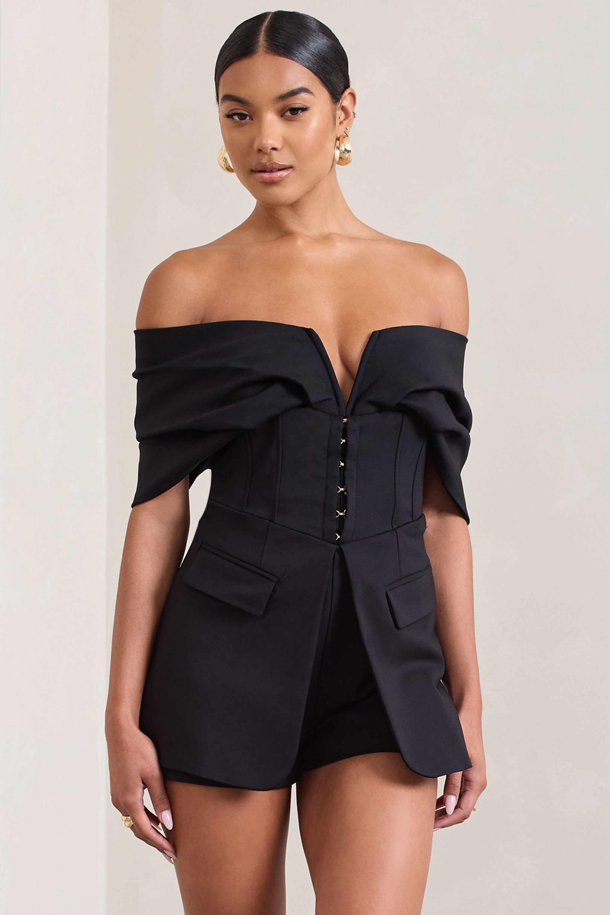 Seraphine London™ | Black Corset Bardot Matching Set