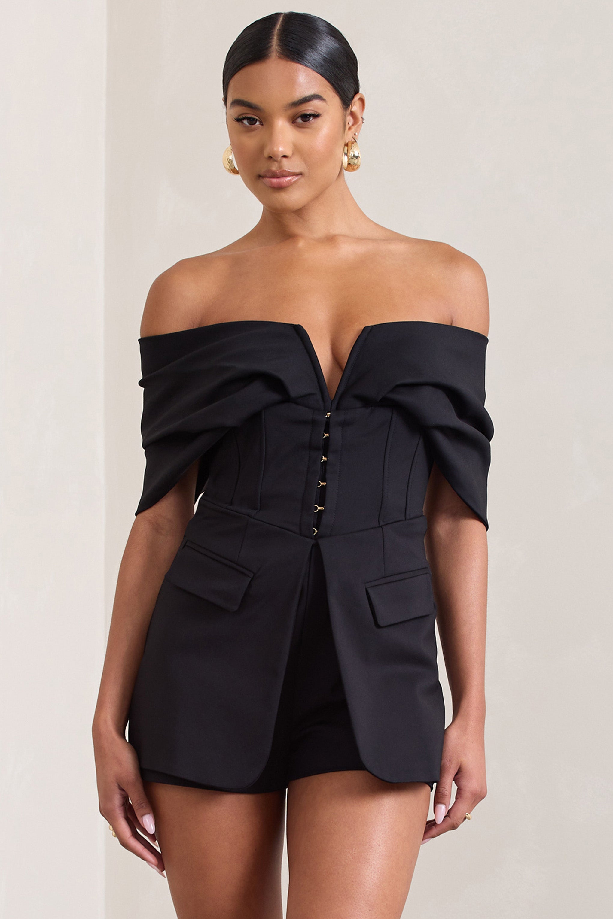 Seraphine London™ | Black Corset Bardot Matching Set