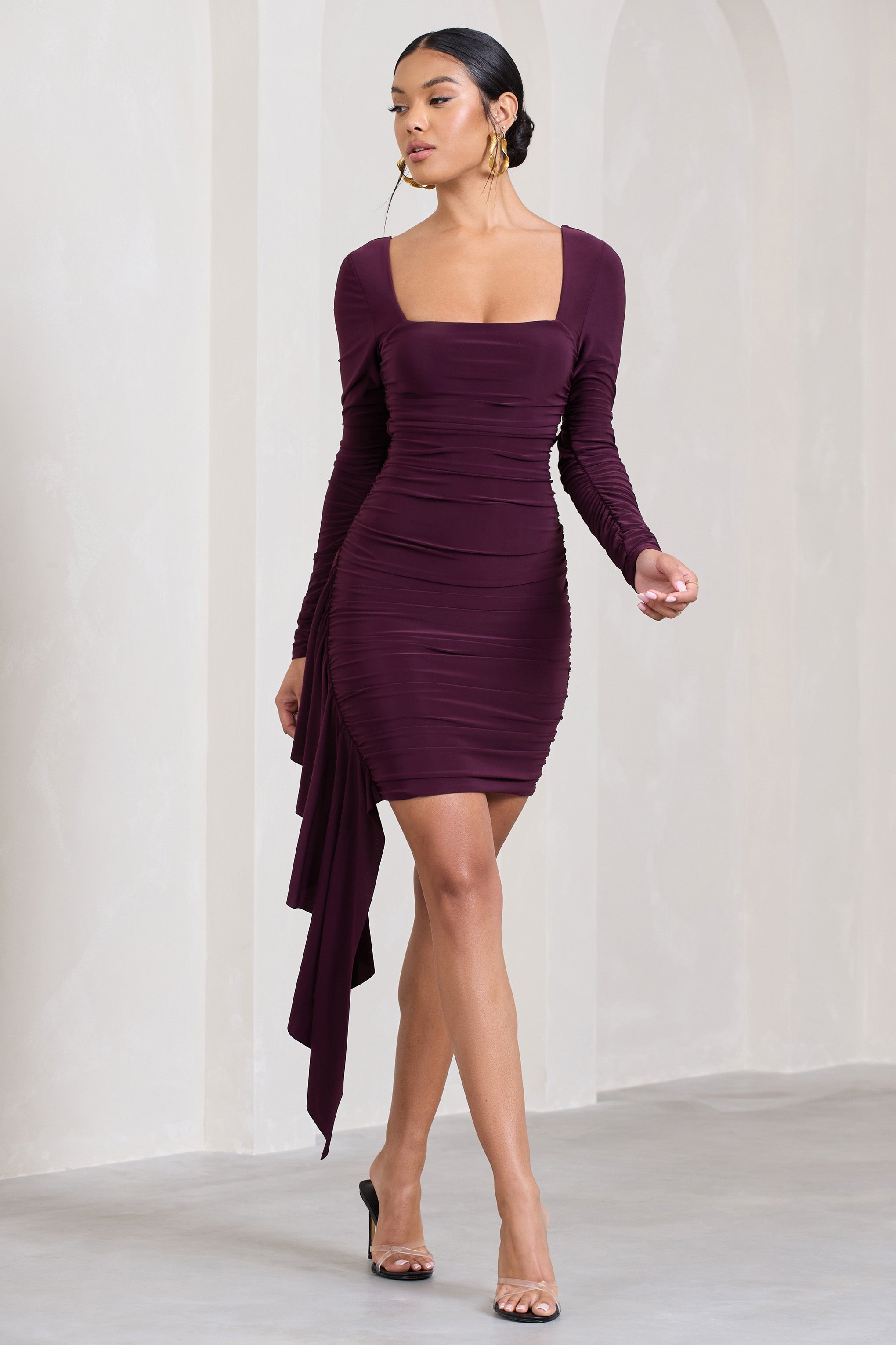 Seraphine London™ | Plum Long-Sleeved Dress