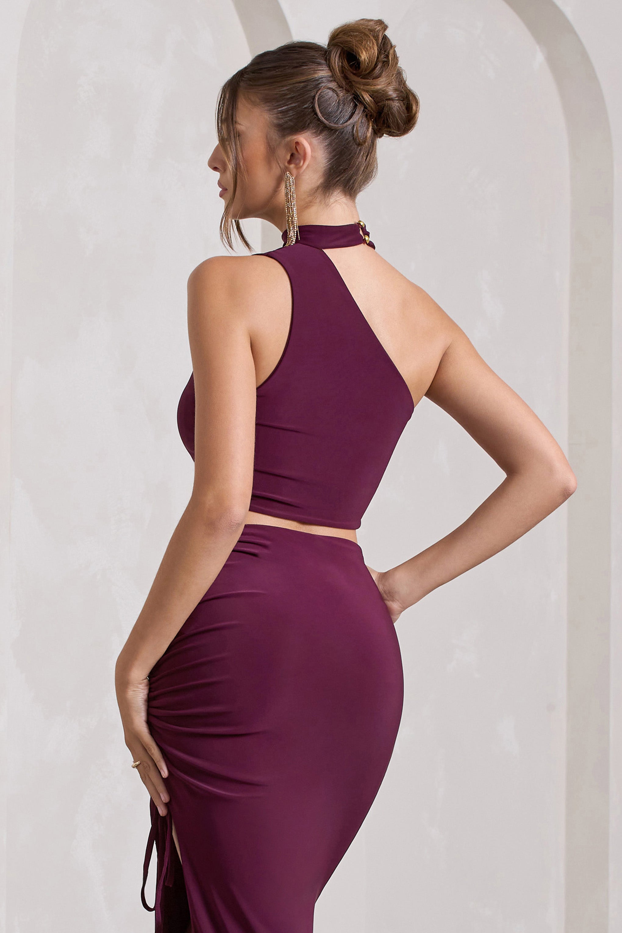 Seraphine London™ | Violet One-Shoulder Crop Top