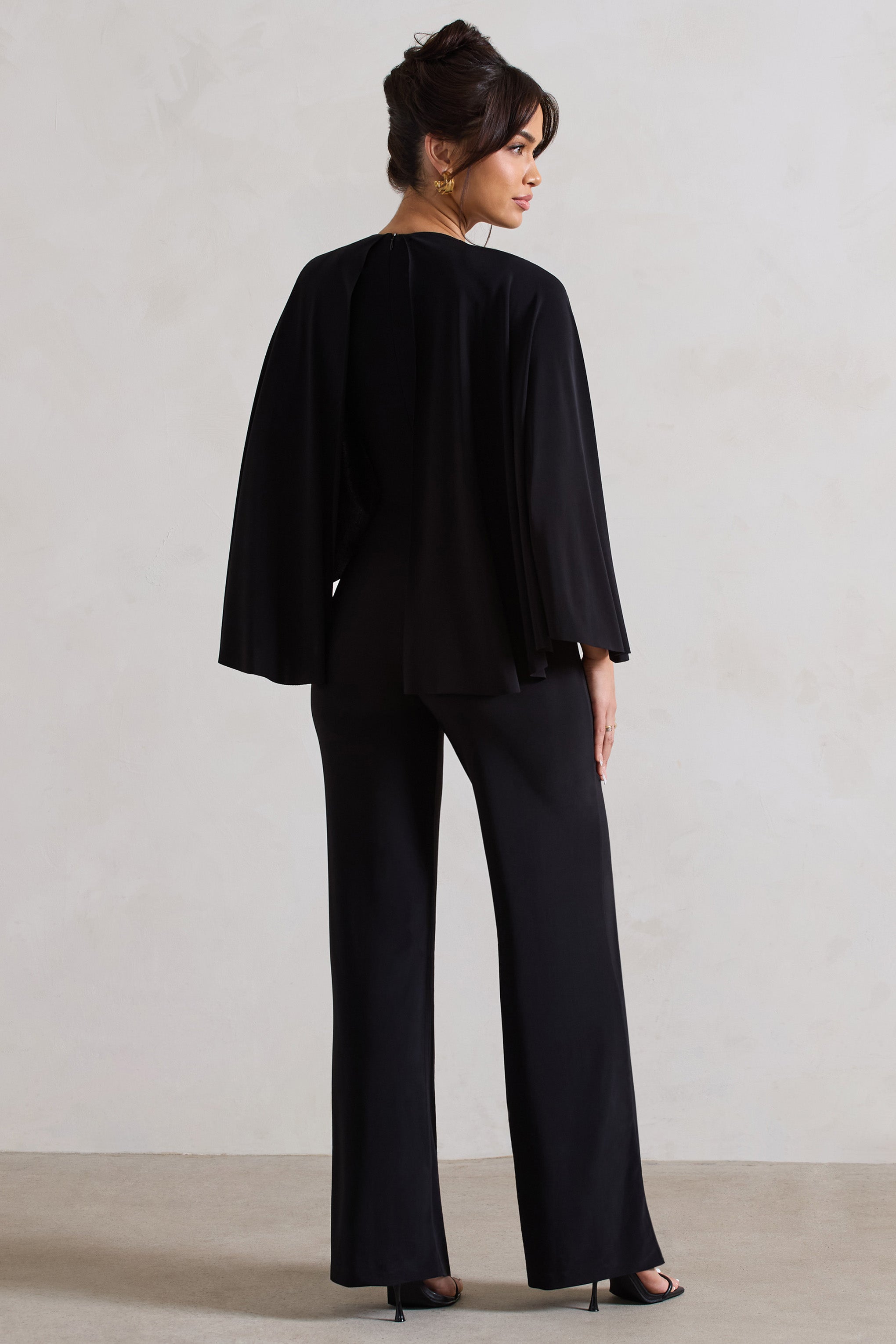Seraphine London™ | Black Cape Jumpsuit