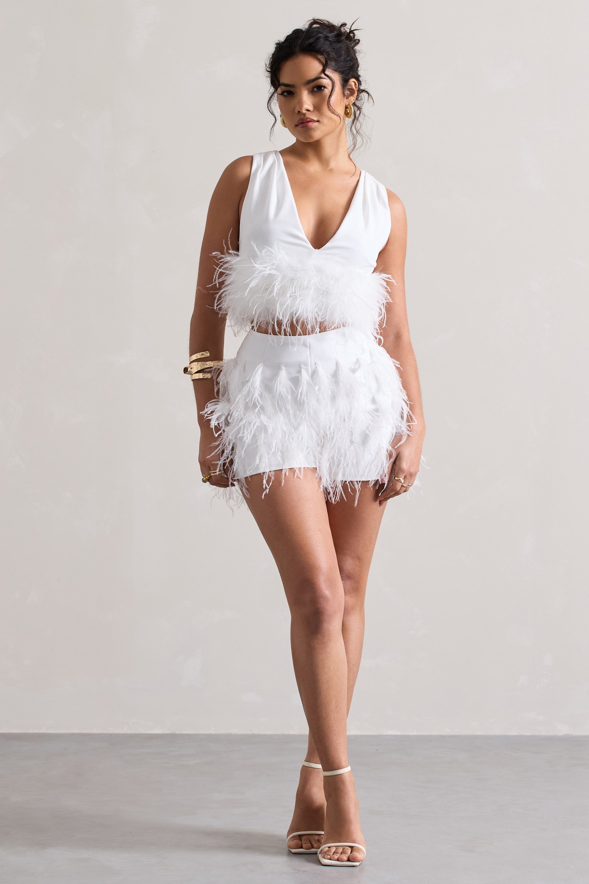 Seraphine London™ | White Feather Shorts