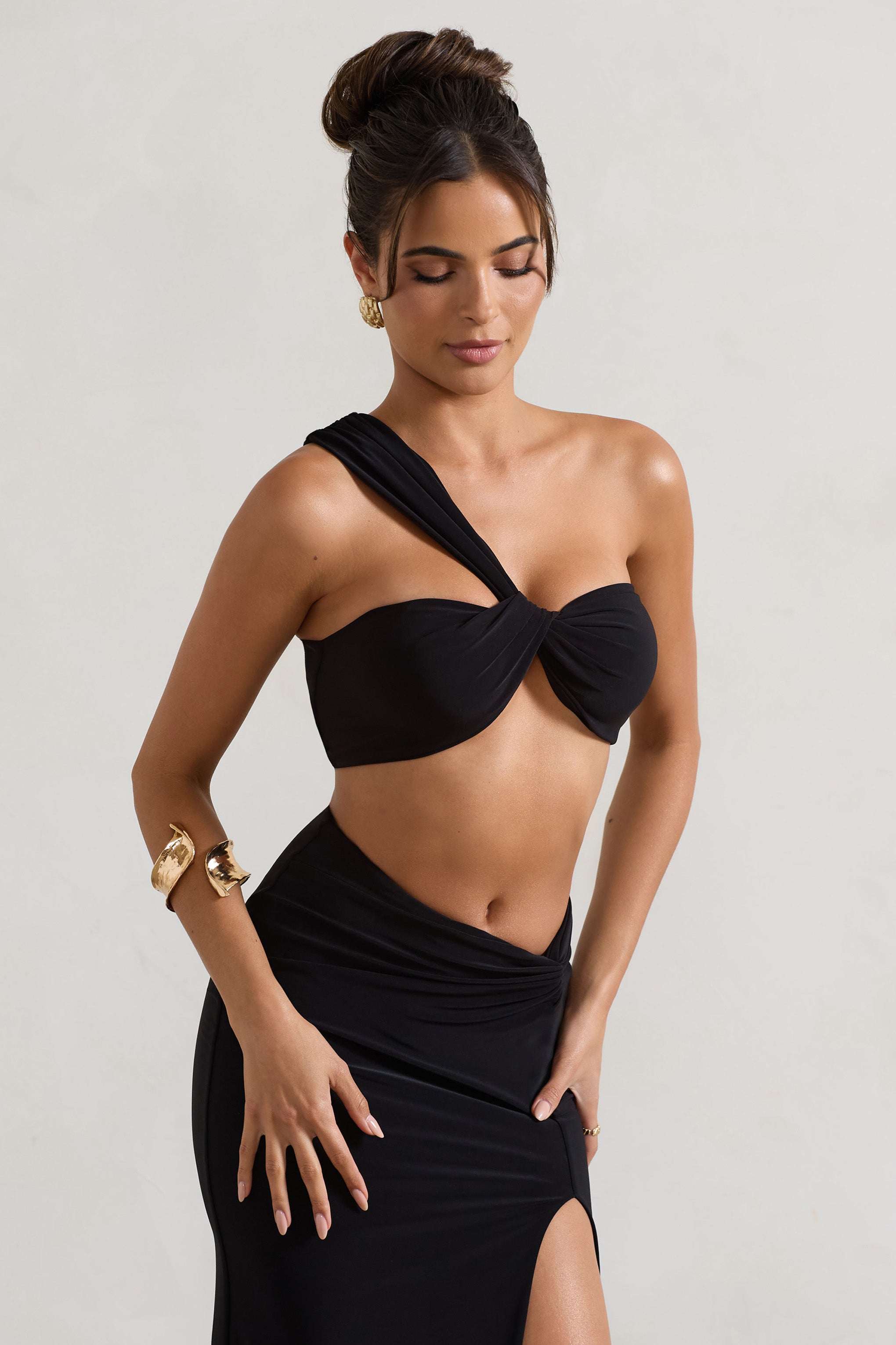 Seraphine London™ | Black Knot One Shoulder Bralette