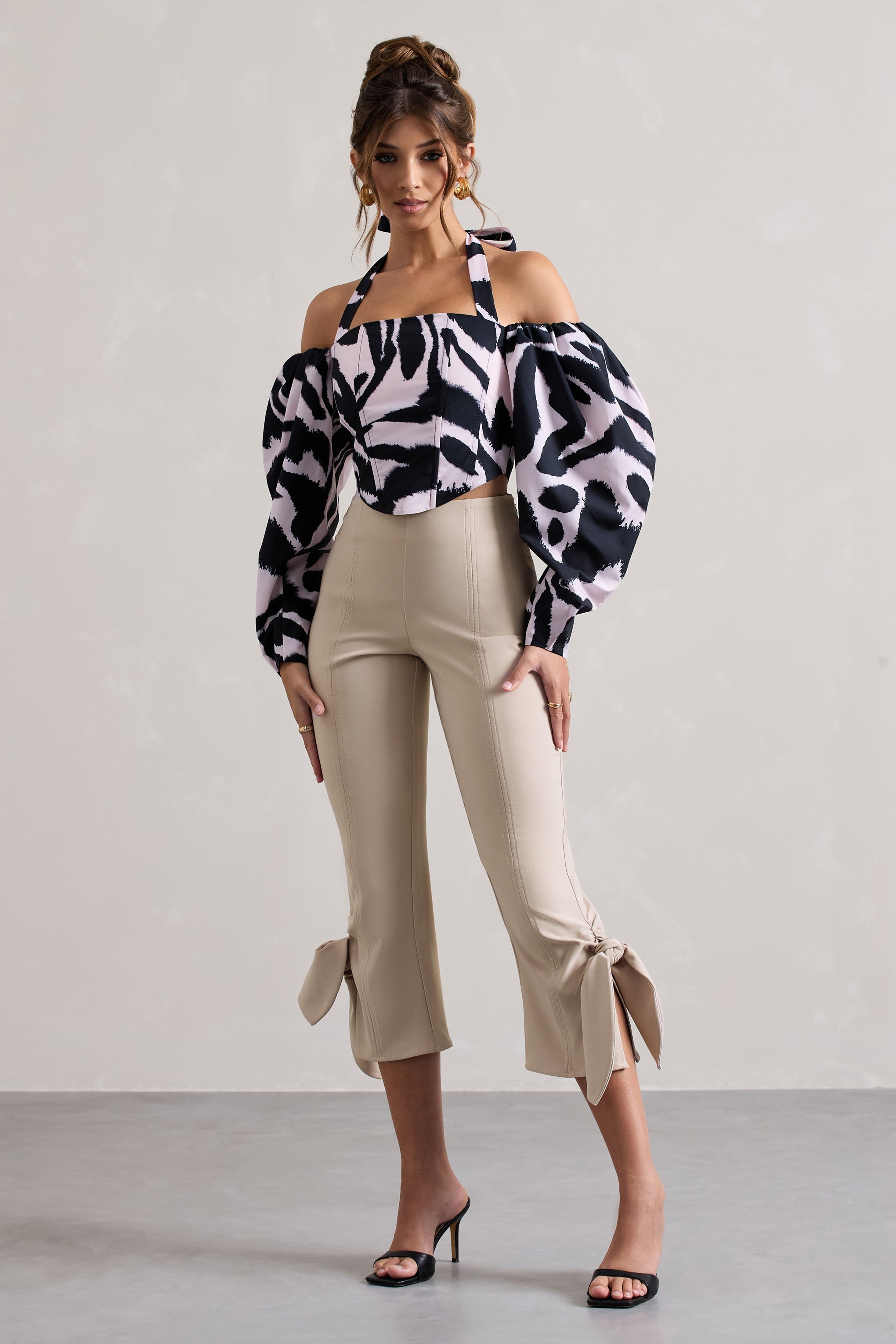 Seraphine London™ | Champagne Cropped Capri Trousers
