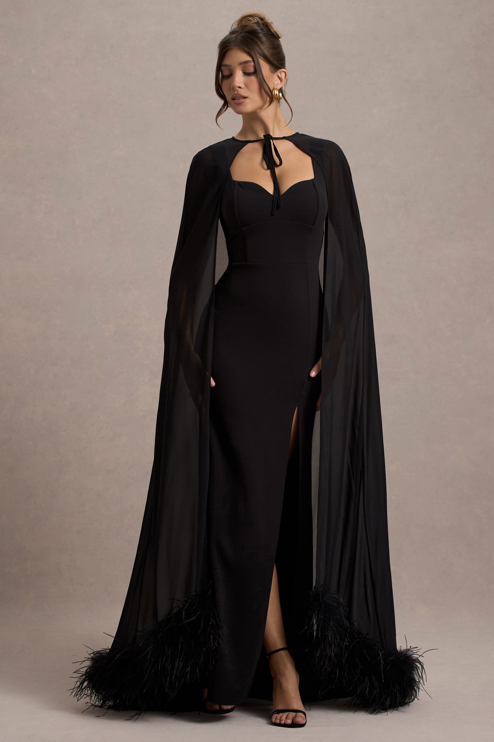 Seraphine London™ | Black Chiffon Cape