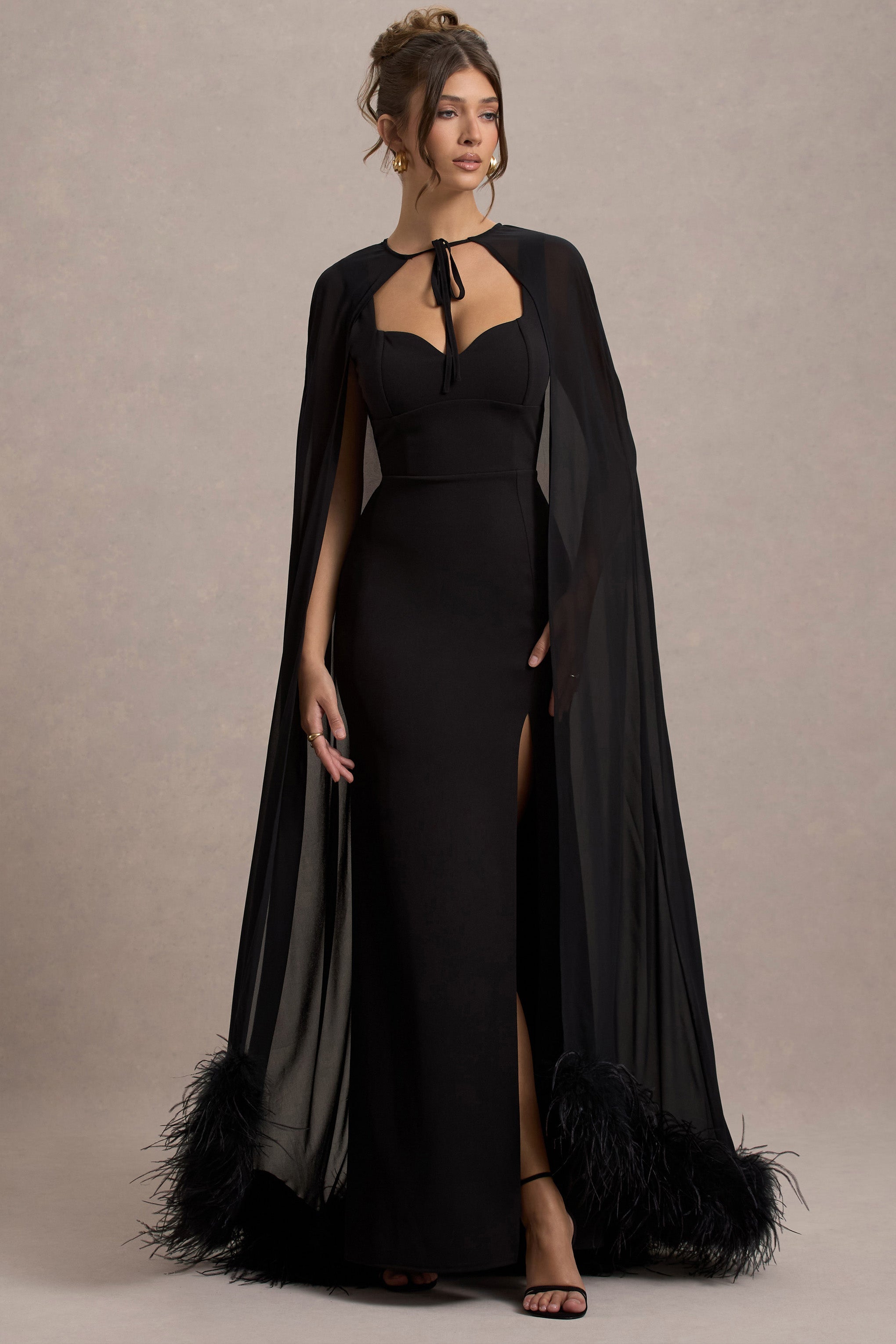 Seraphine London™ | Black Chiffon Cape