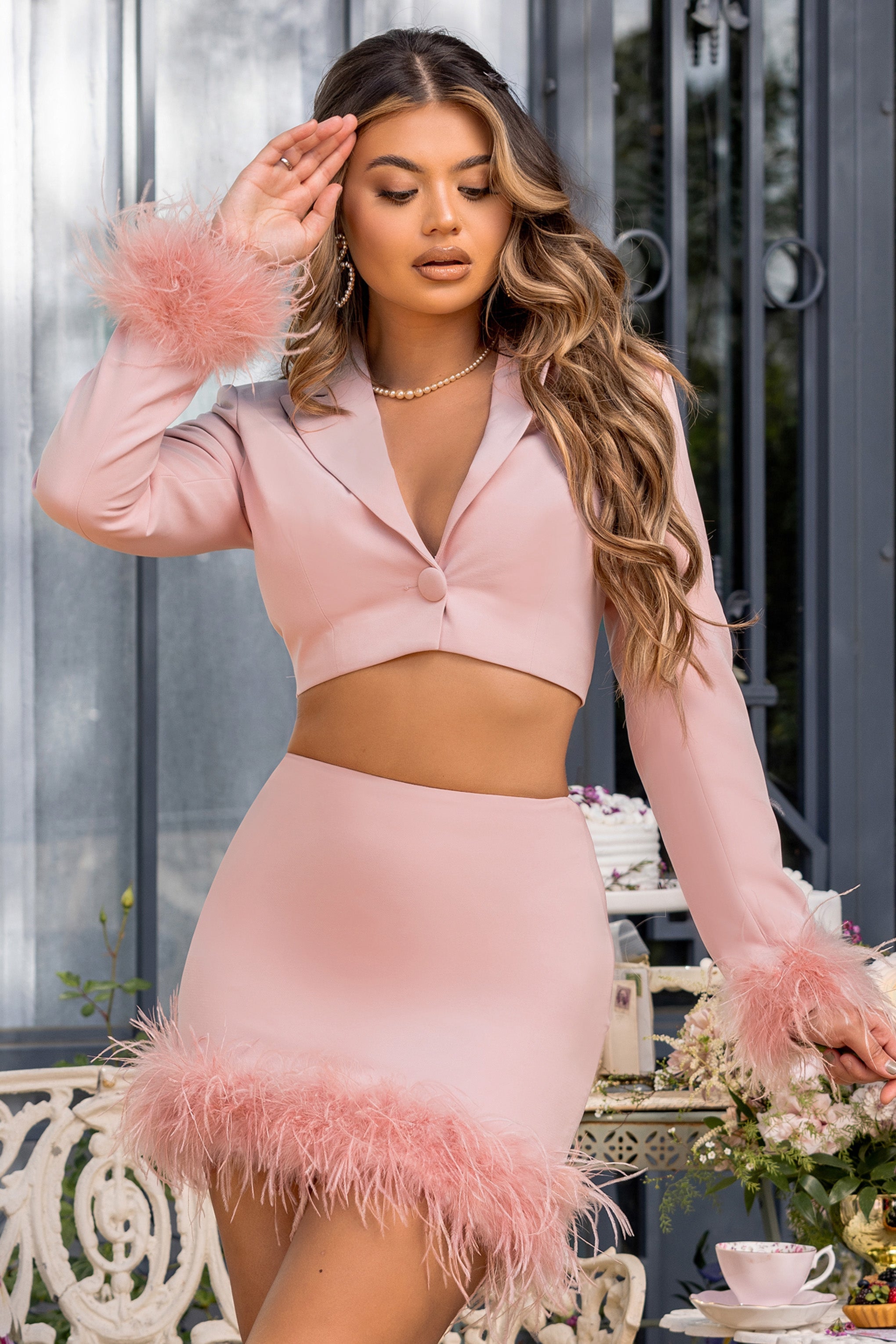 Seraphine London™ | Pink Cropped Blazer