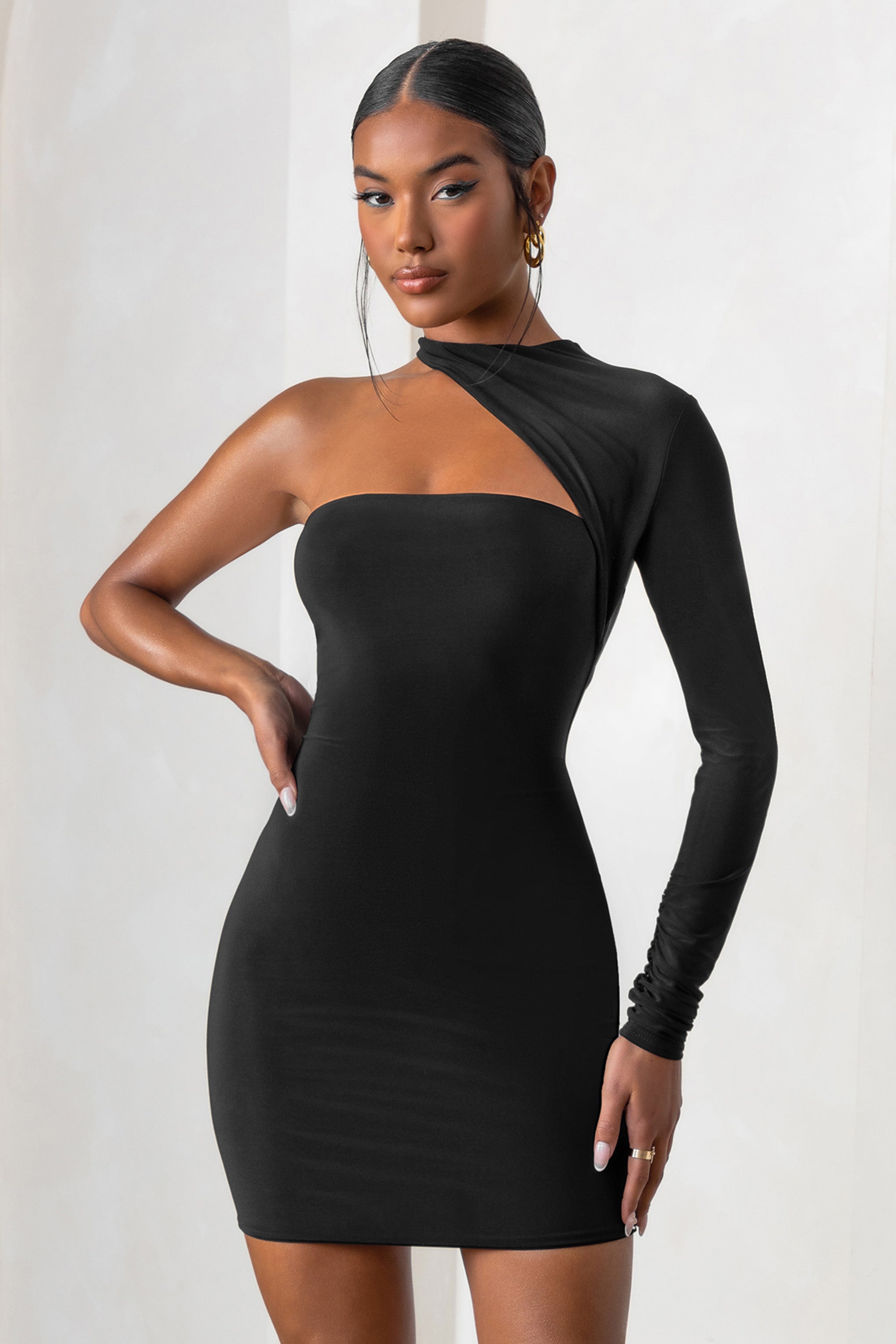 Seraphine London™ | Black One Shoulder Dress