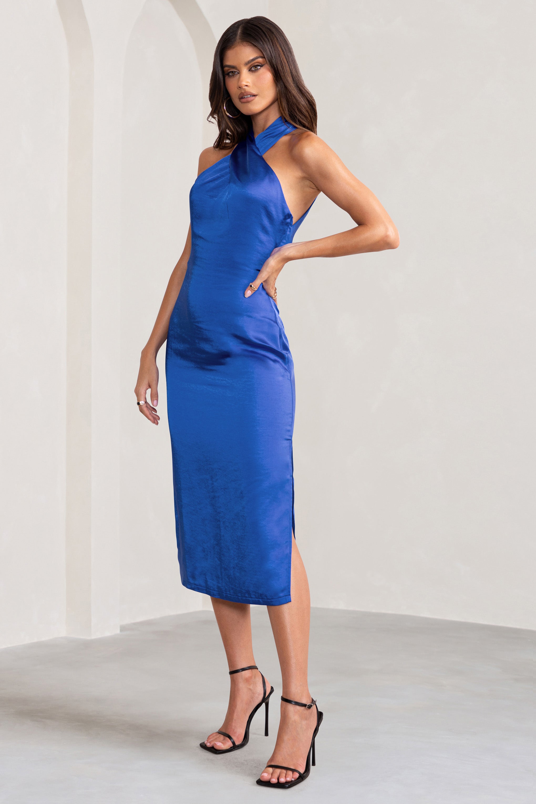 Seraphine London™ | Cobalt Blue Satin Dress