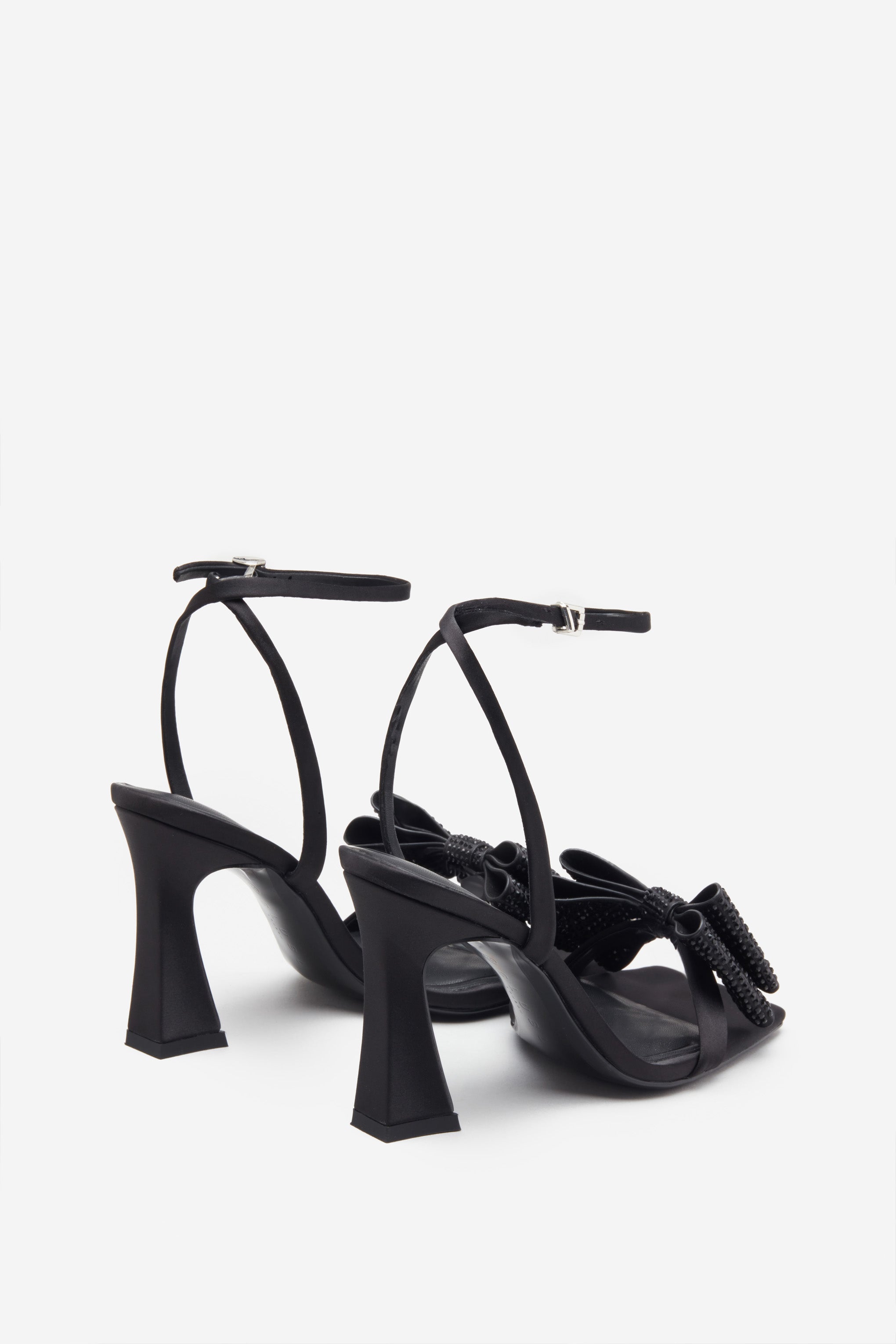 Seraphine London™ | Black Satin Bow Block Heels