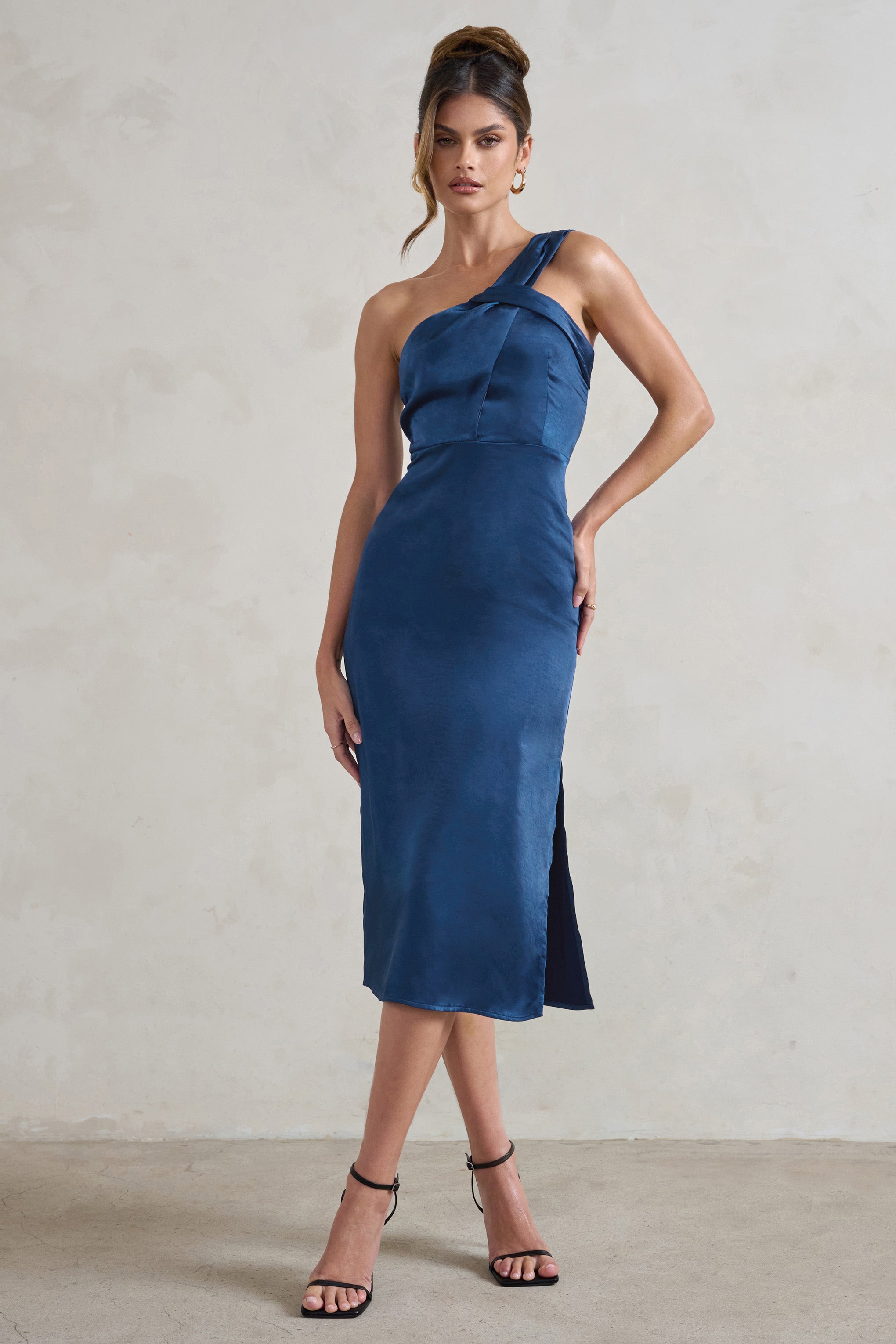 Seraphine London™ | Navy Satin Dress