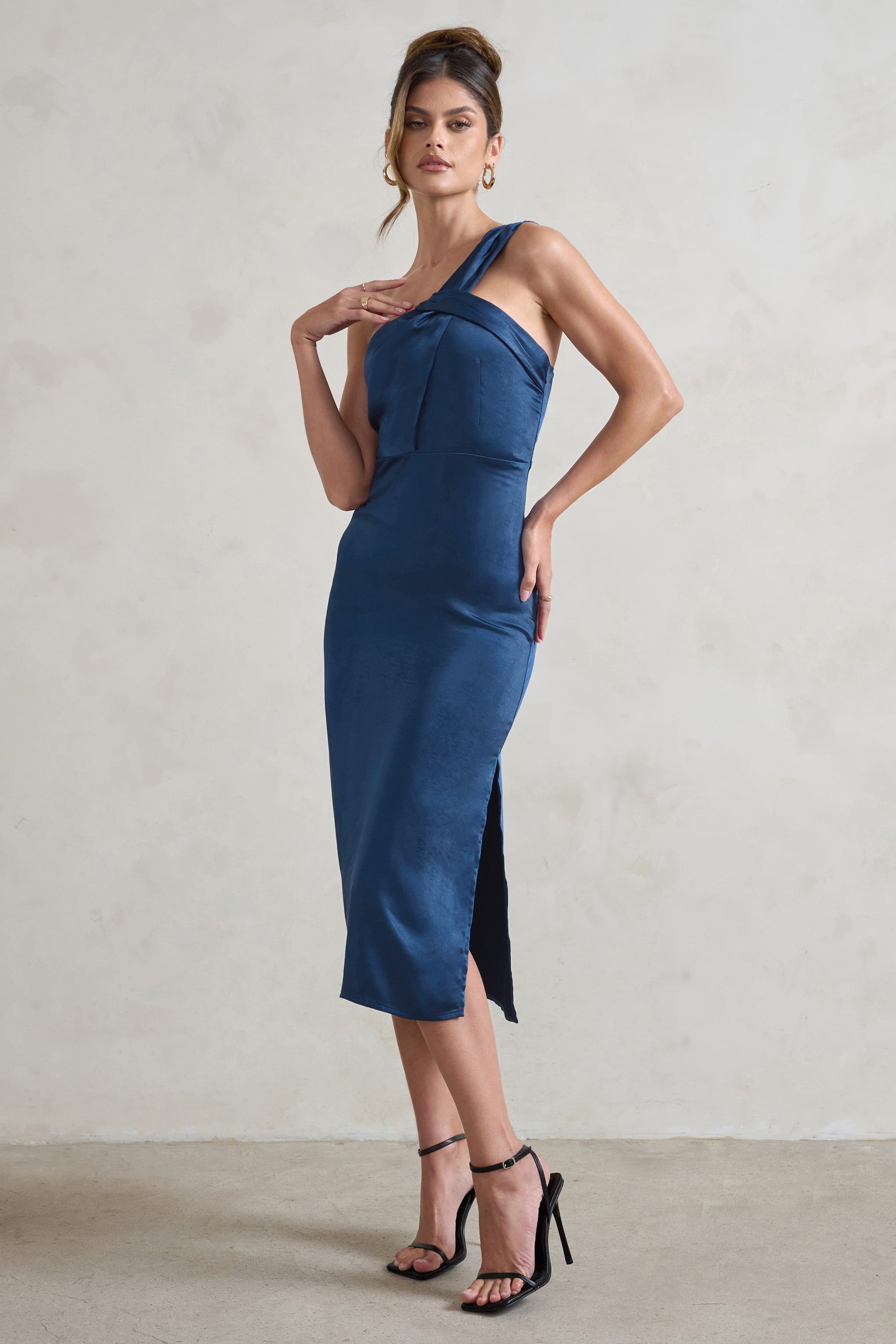 Seraphine London™ | Navy Satin Dress