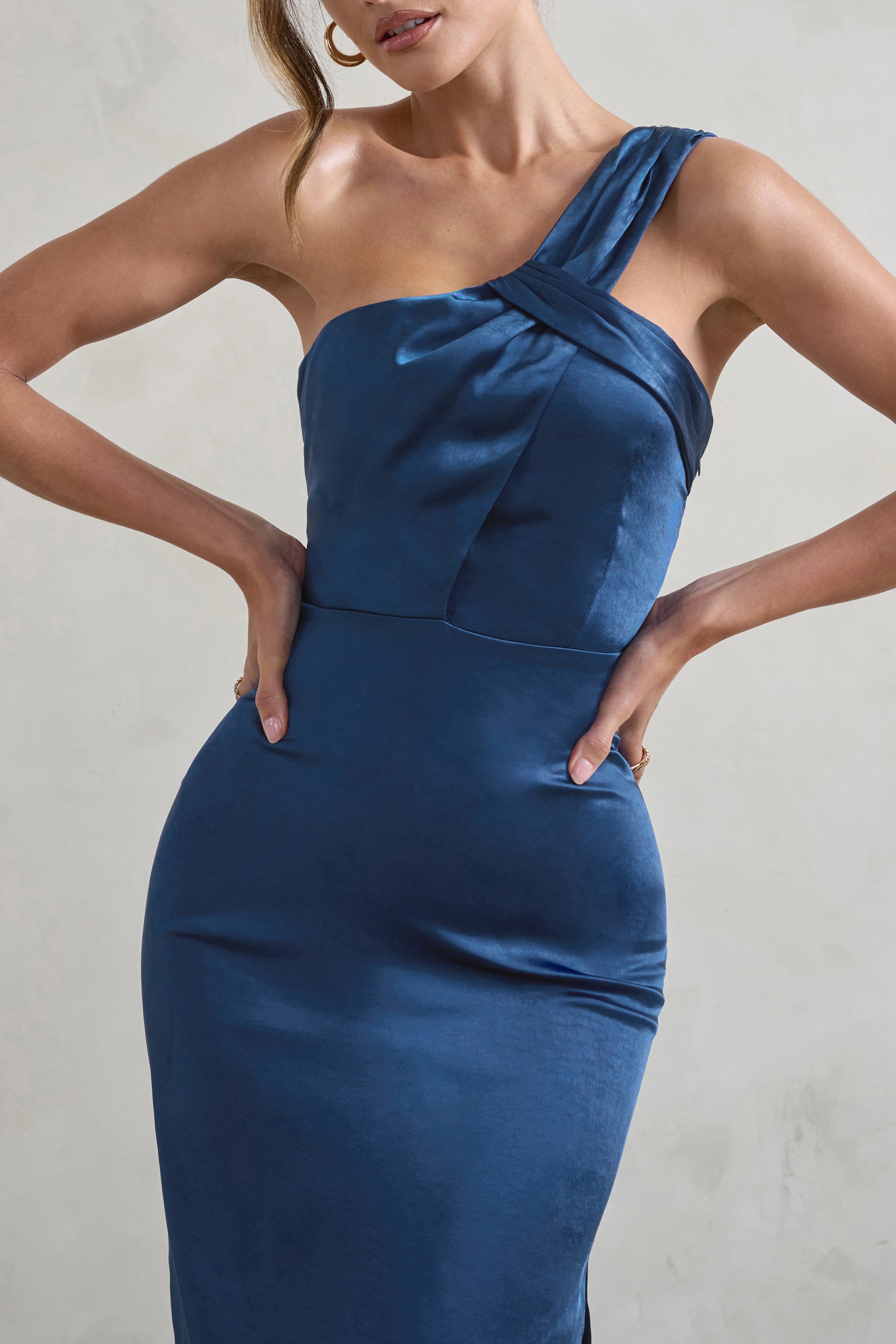 Seraphine London™ | Navy Satin Dress