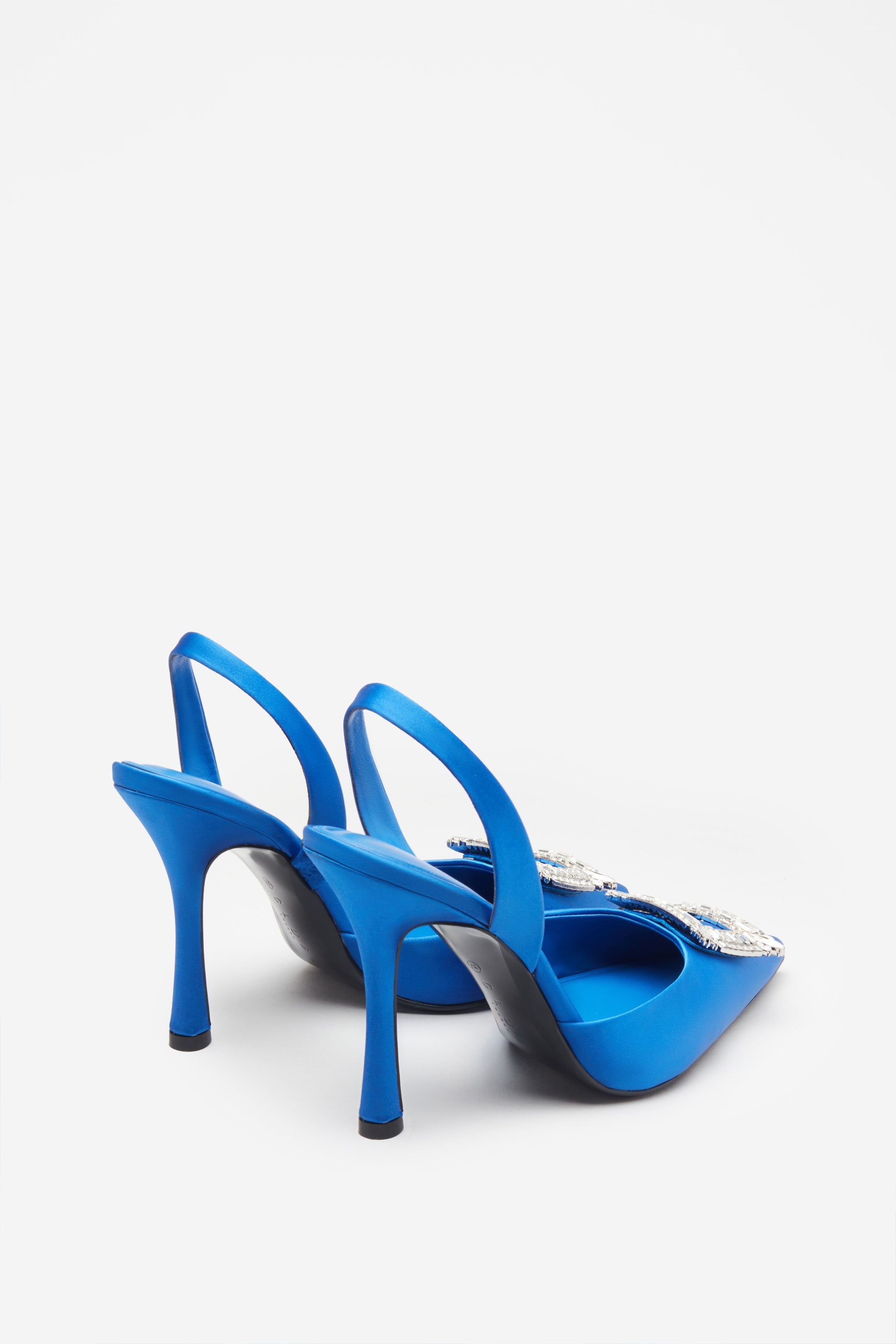 Seraphine London™ | Blue Diamante Satin Heels