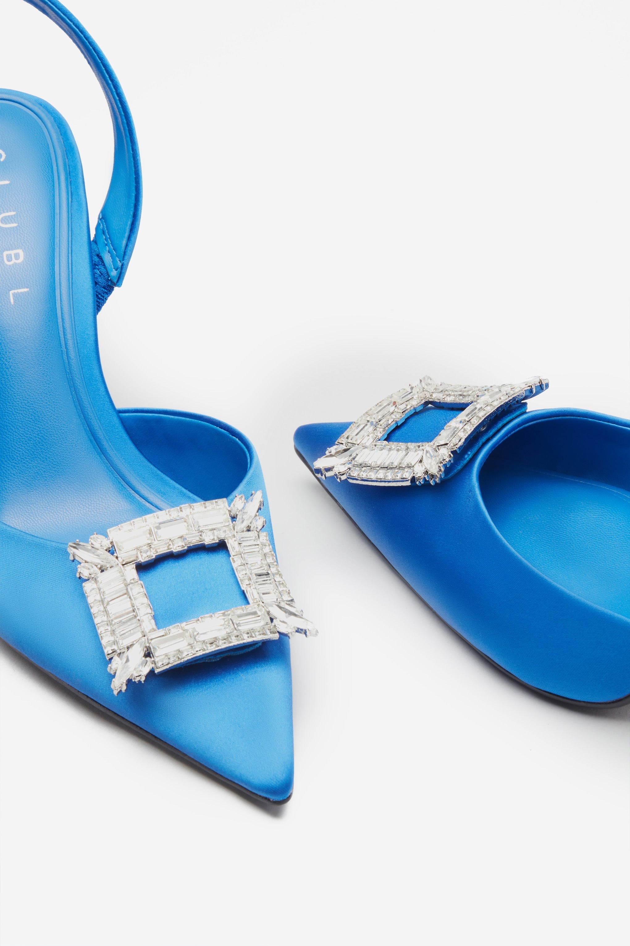 Seraphine London™ | Blue Diamante Satin Heels