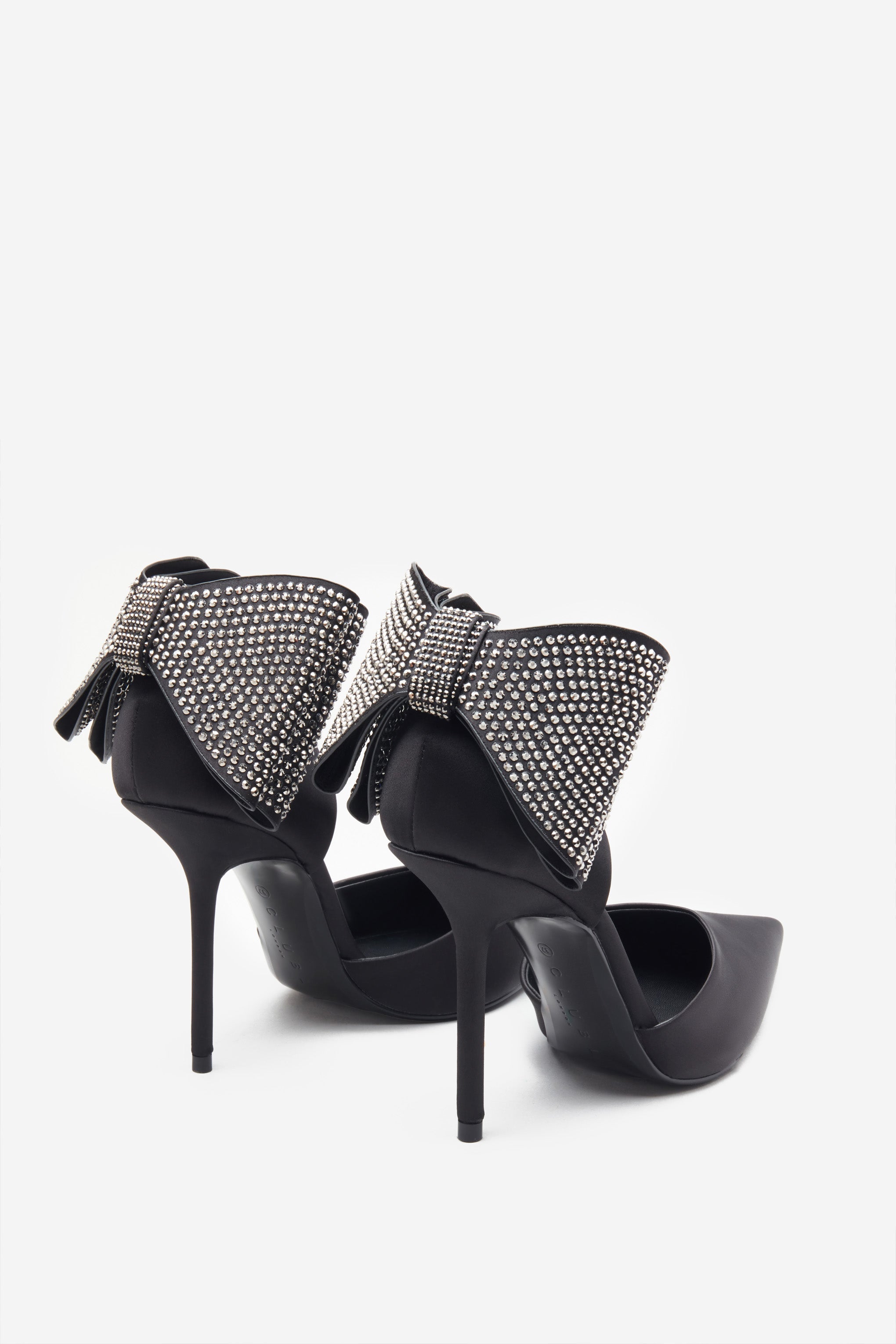 Seraphine London™ | Black Satin Court Heels