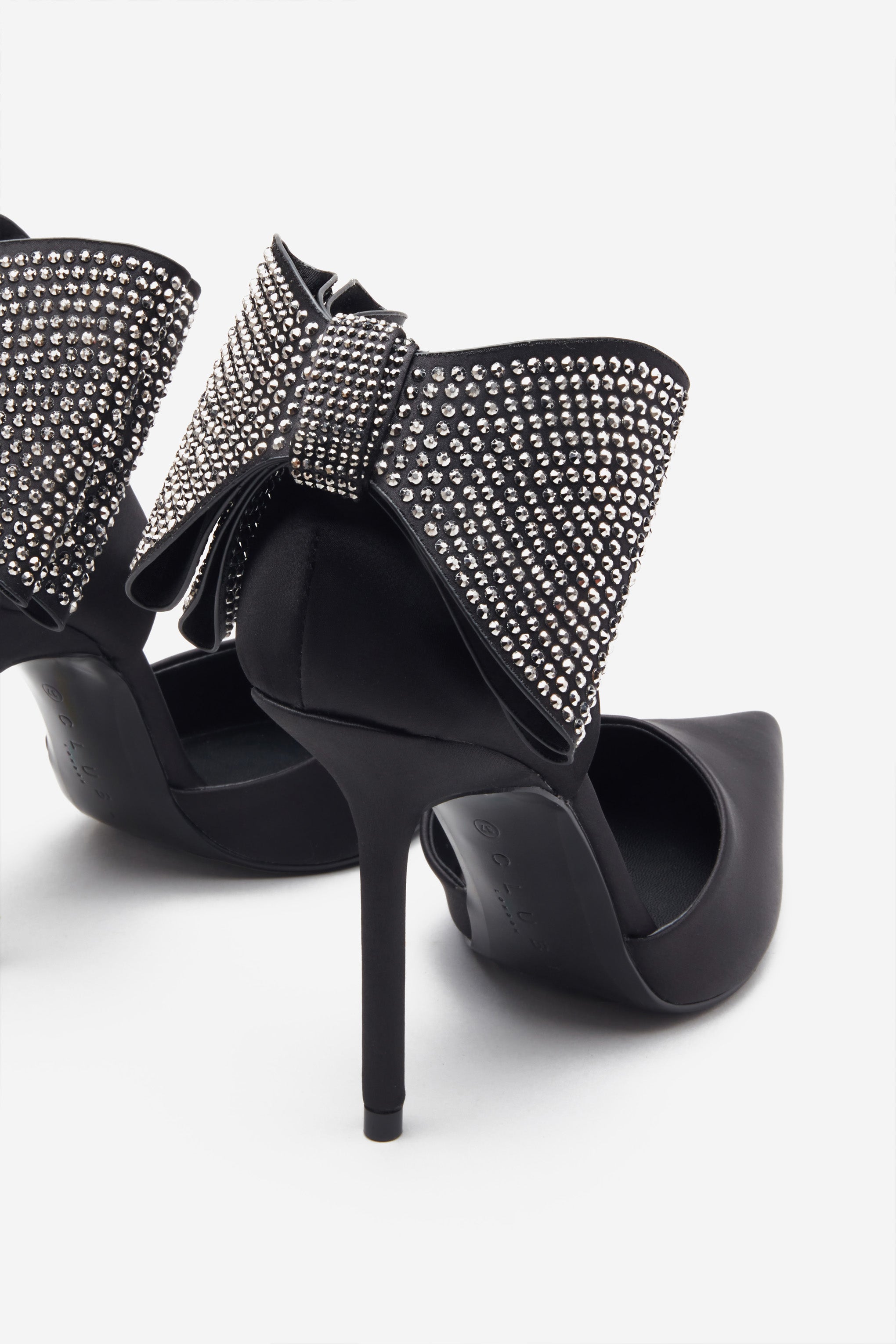 Seraphine London™ | Black Satin Court Heels