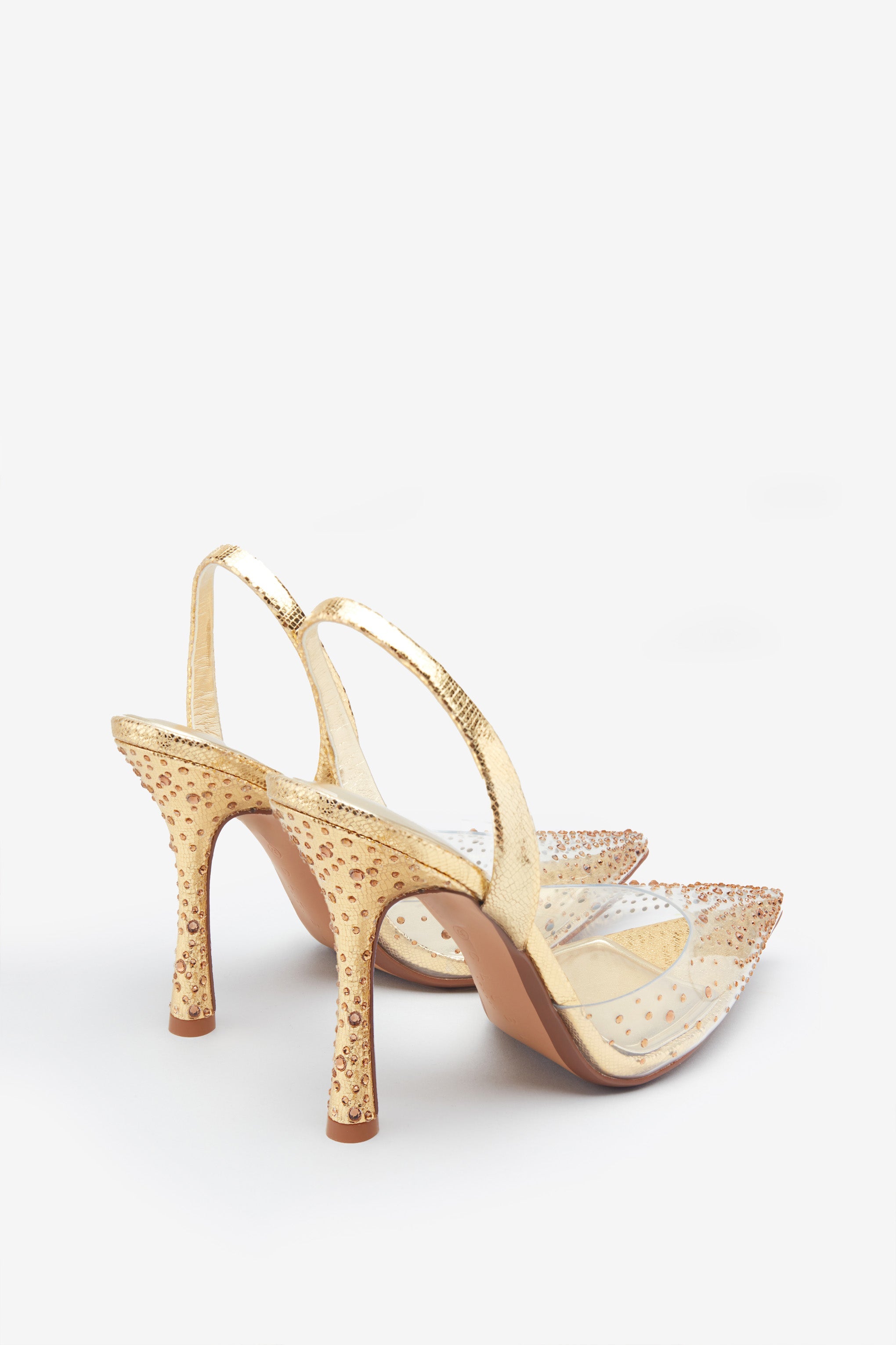 Seraphine London™ | Gold Diamanté Slingback Heels