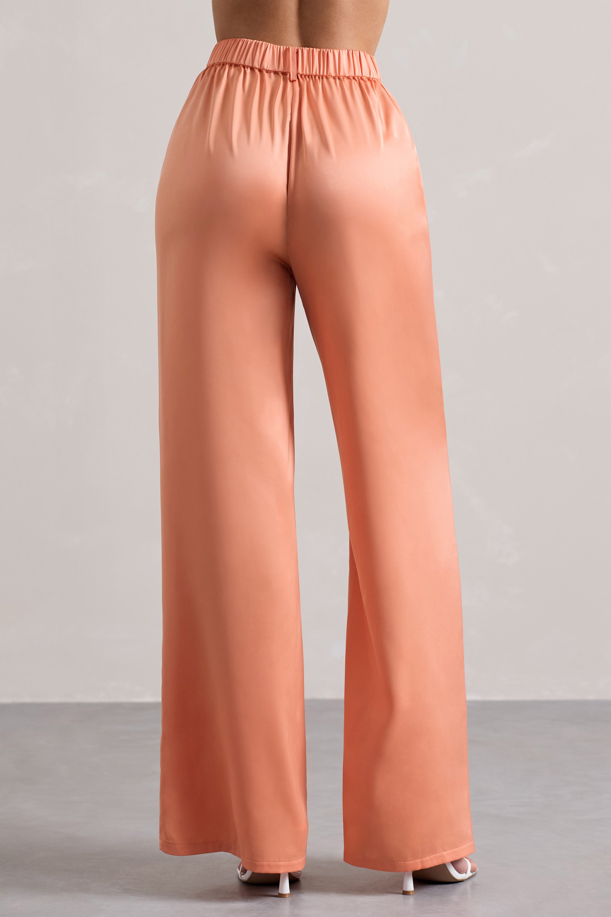 Seraphine London™ | Peach Wide-Leg Trousers