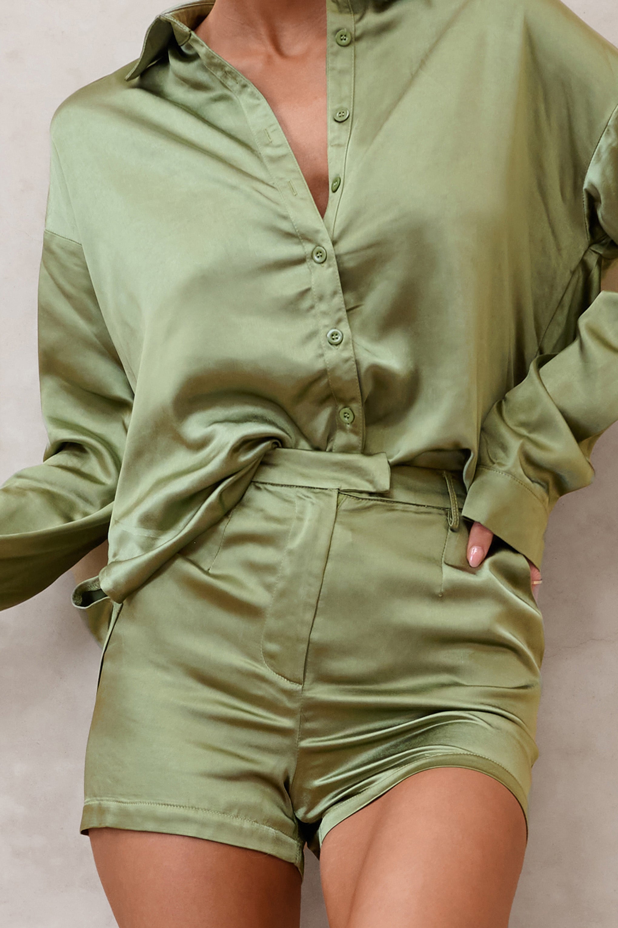 Seraphine London™ | Olive Tailored Shorts
