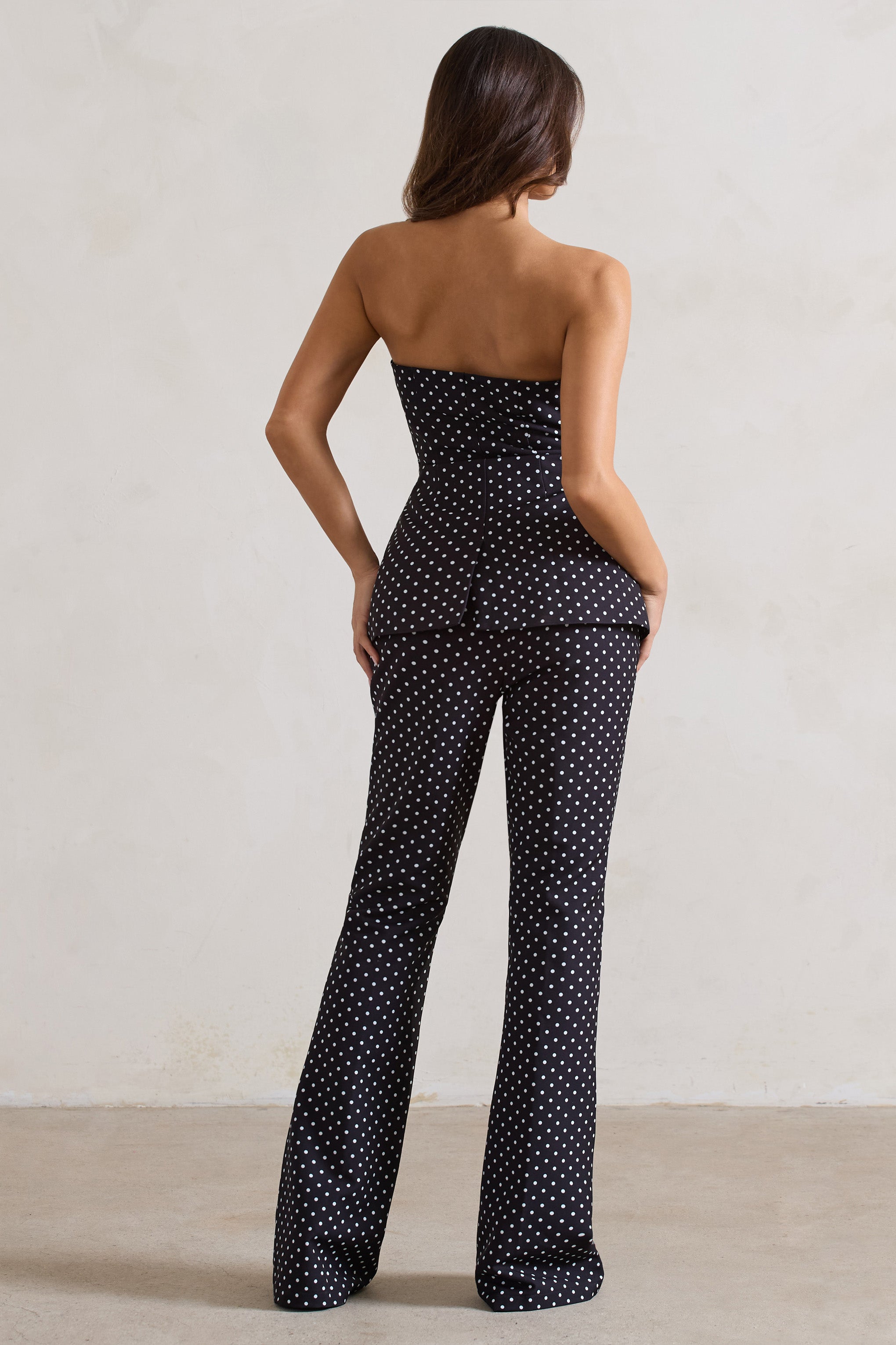 Seraphine London™ | Black Polka Dot Wide Leg Trousers