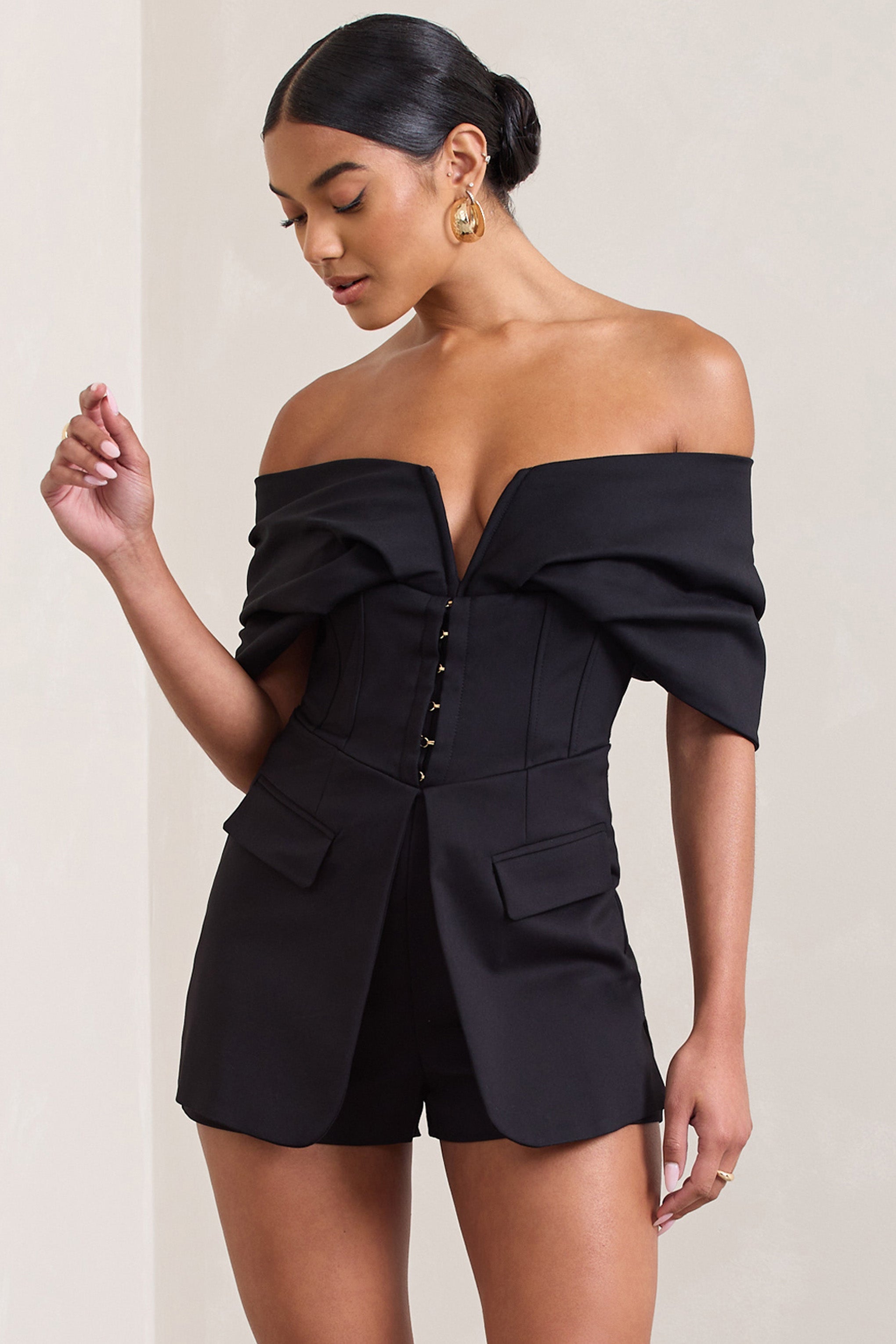 Seraphine London™ | Black Corset Bardot Matching Set