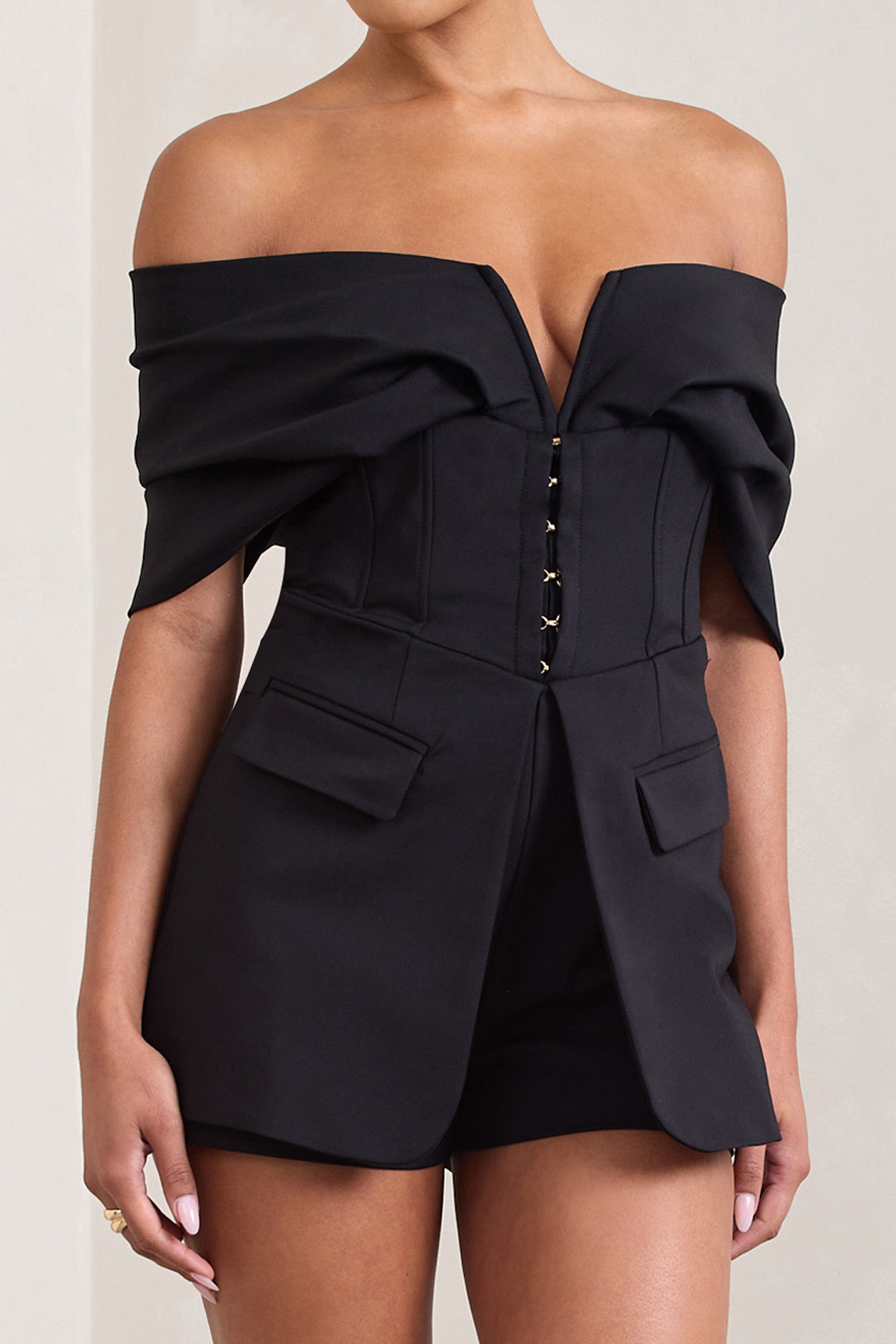 Seraphine London™ | Black Corset Bardot Matching Set