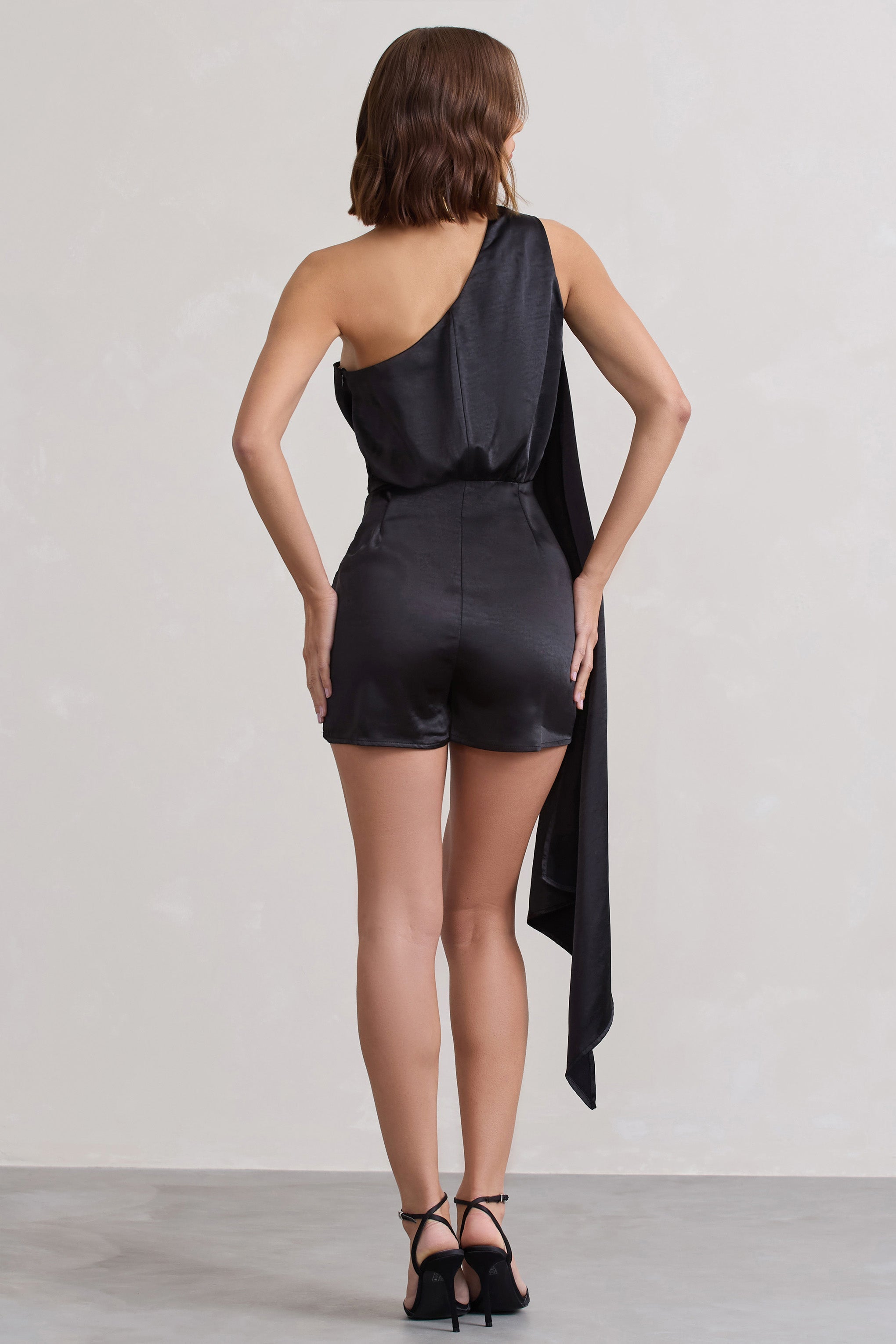 Seraphine London™ | Black Satin Scarf Detail Matching Set