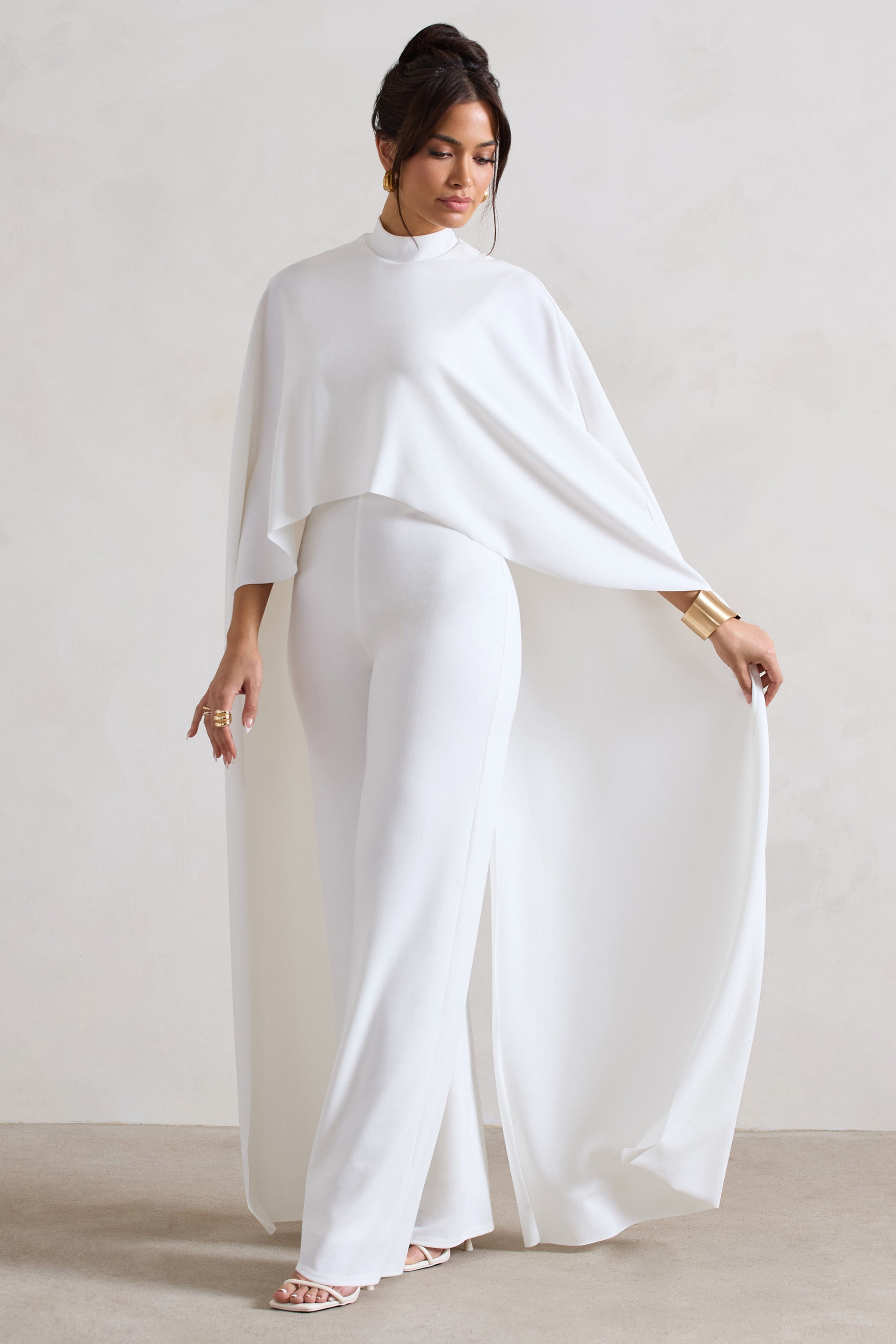 Seraphine London™ | White Cape Jumpsuit