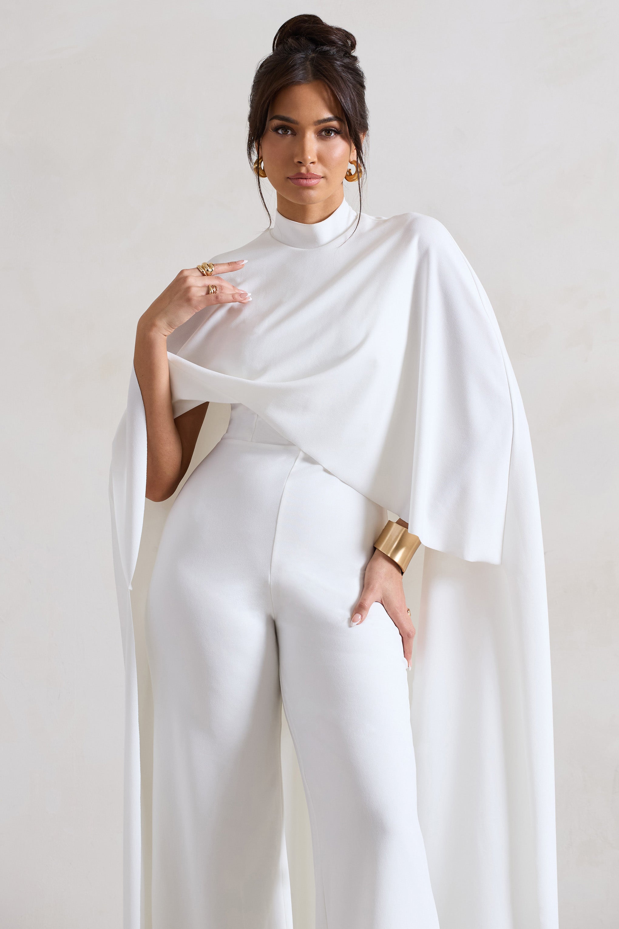 Seraphine London™ | White Cape Jumpsuit