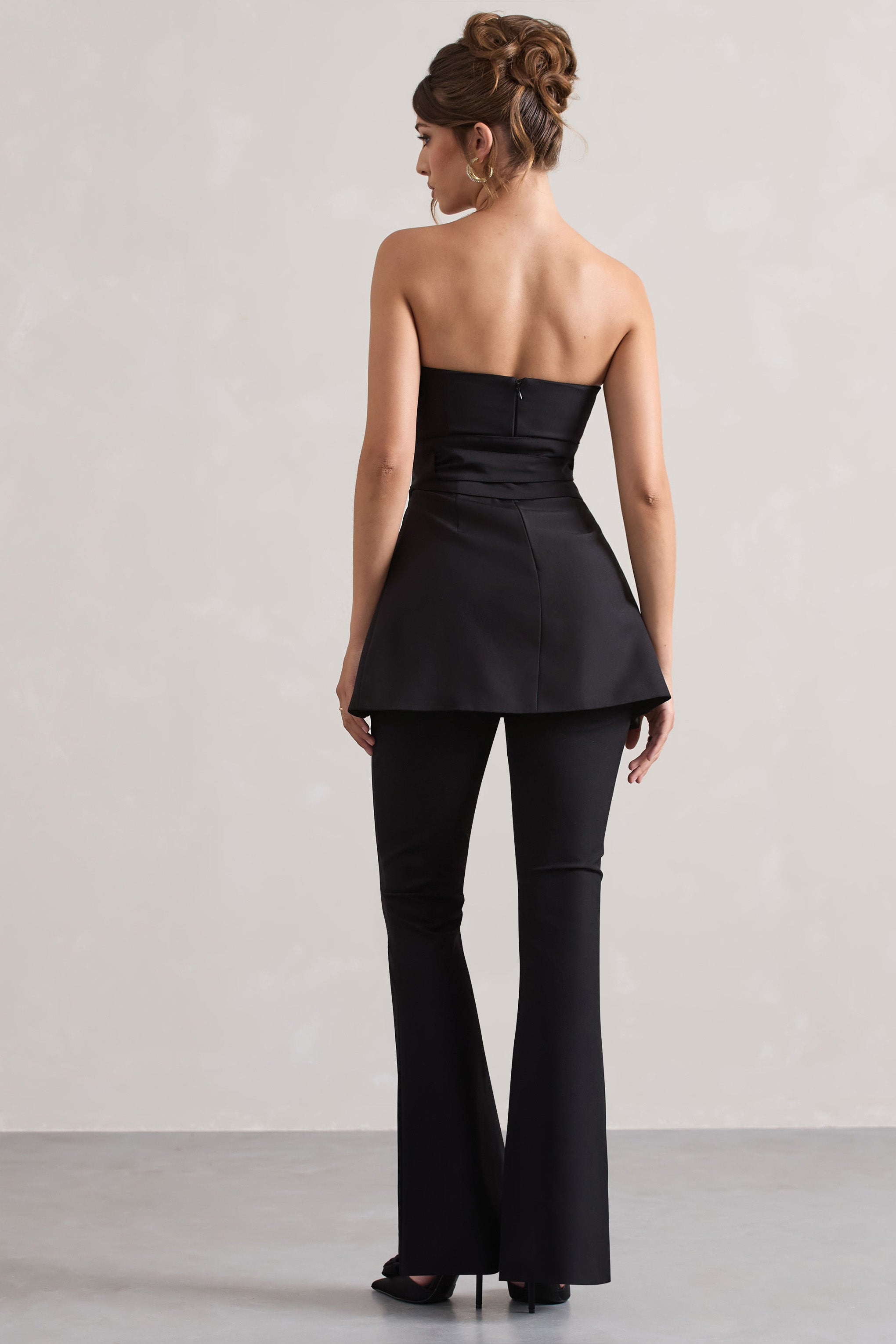 Seraphine London™ | Black Flared-Leg Trousers